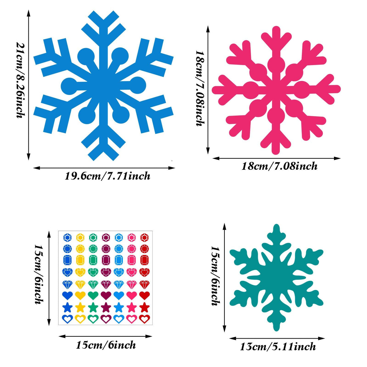 Zonon 24-Piece Holiday Snowflake Craft Kit for Christmas Tree & Home – Bright Colors