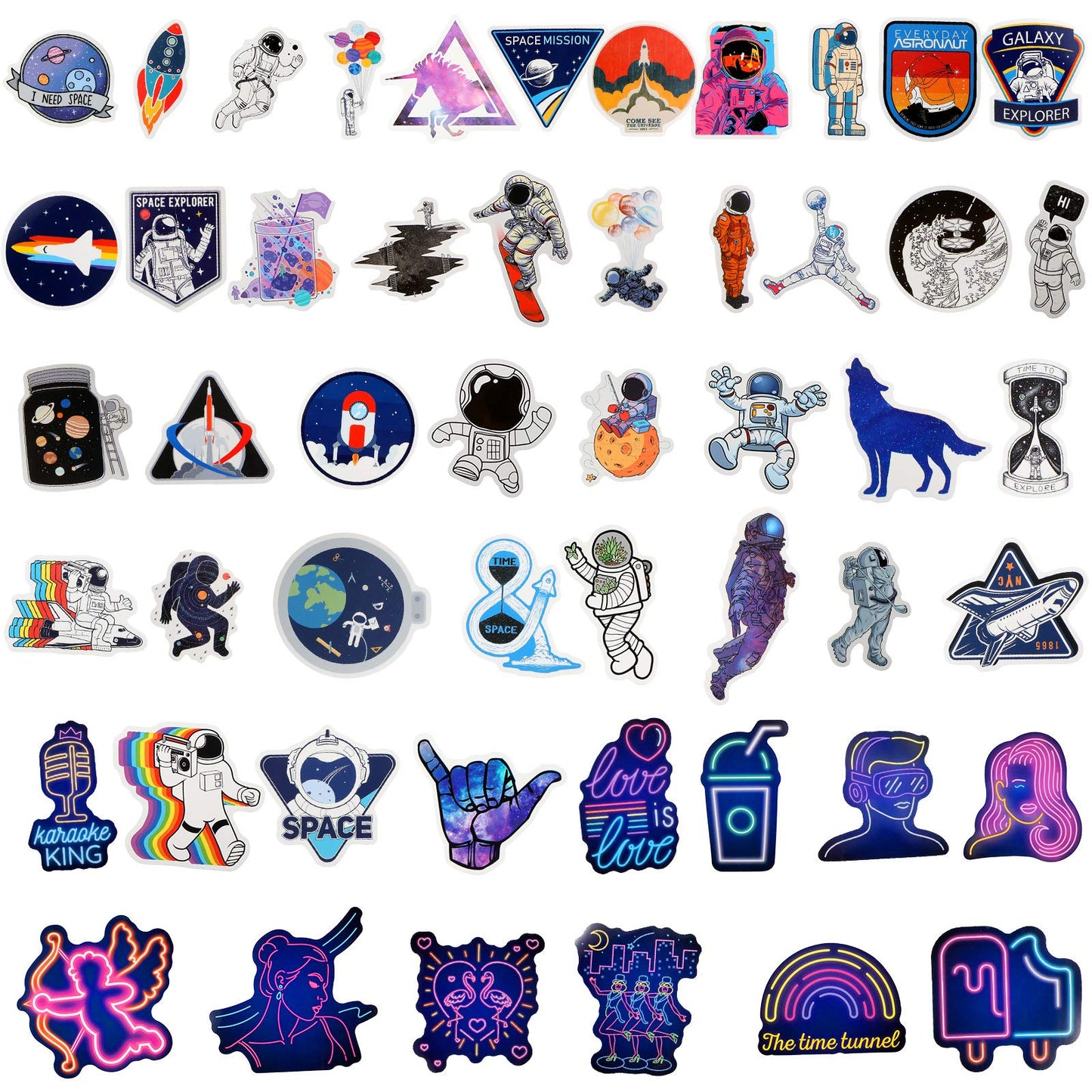 Zonon 200 Pieces Space Galaxy Stickers – Waterproof Vinyl Decals for Laptops, Water Bottles & More (Starry Sky)