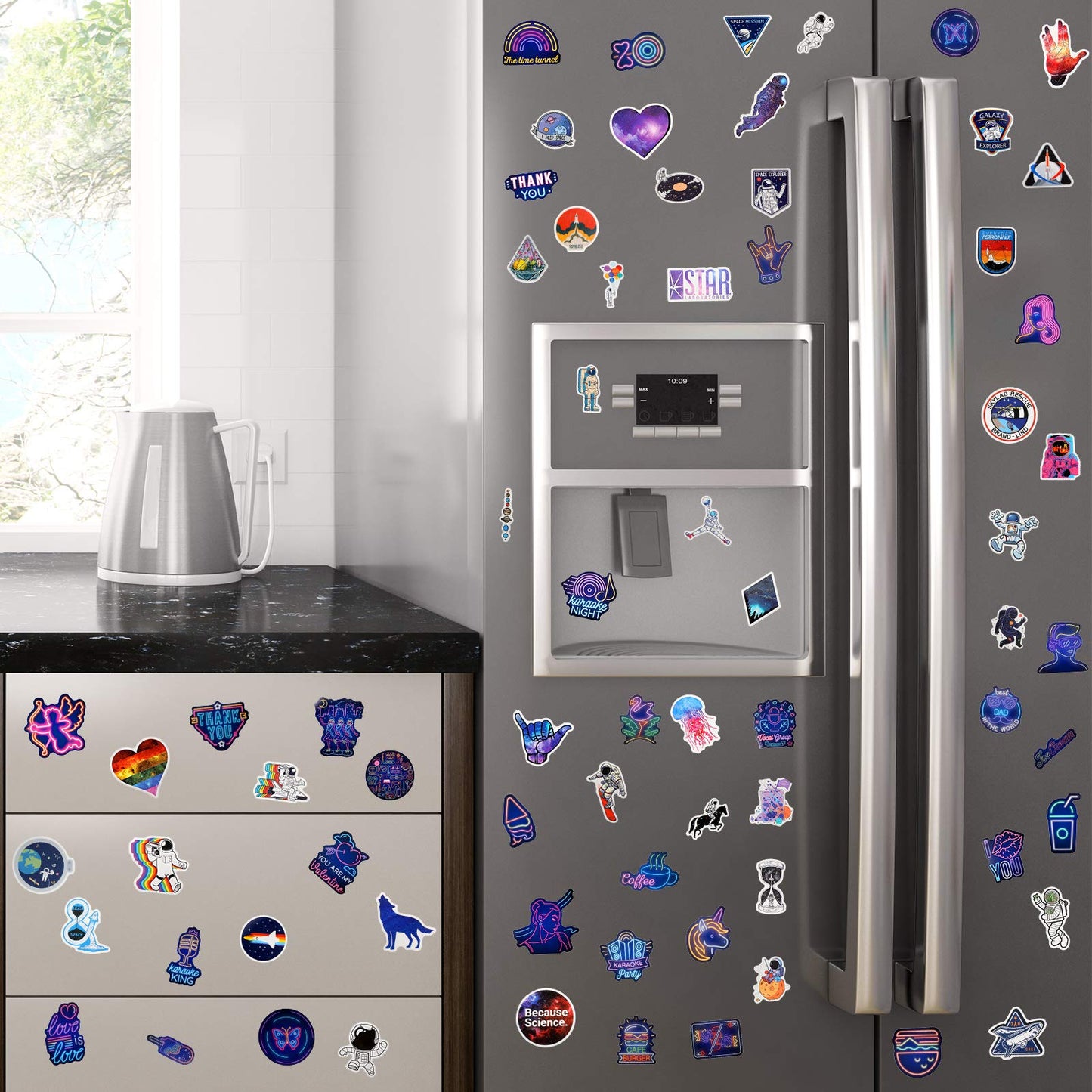 Zonon 200 Pieces Space Galaxy Stickers – Waterproof Vinyl Decals for Laptops, Water Bottles & More (Starry Sky)
