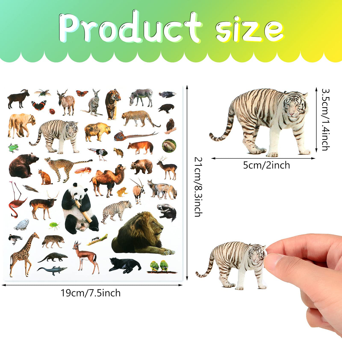 Zonon 800 Pcs Wild Jungle Animal Stickers – Realistic Safari Decals