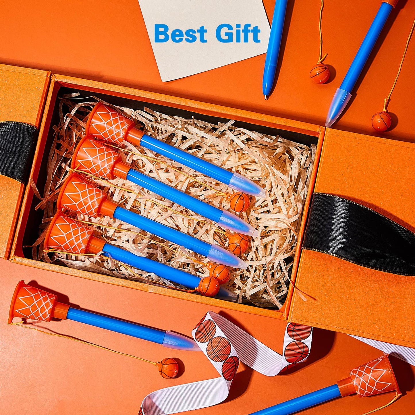 Zonon 32 Pieces Basketball Hoop Pens – 0.7mm Novelty Pens for Sports Parties