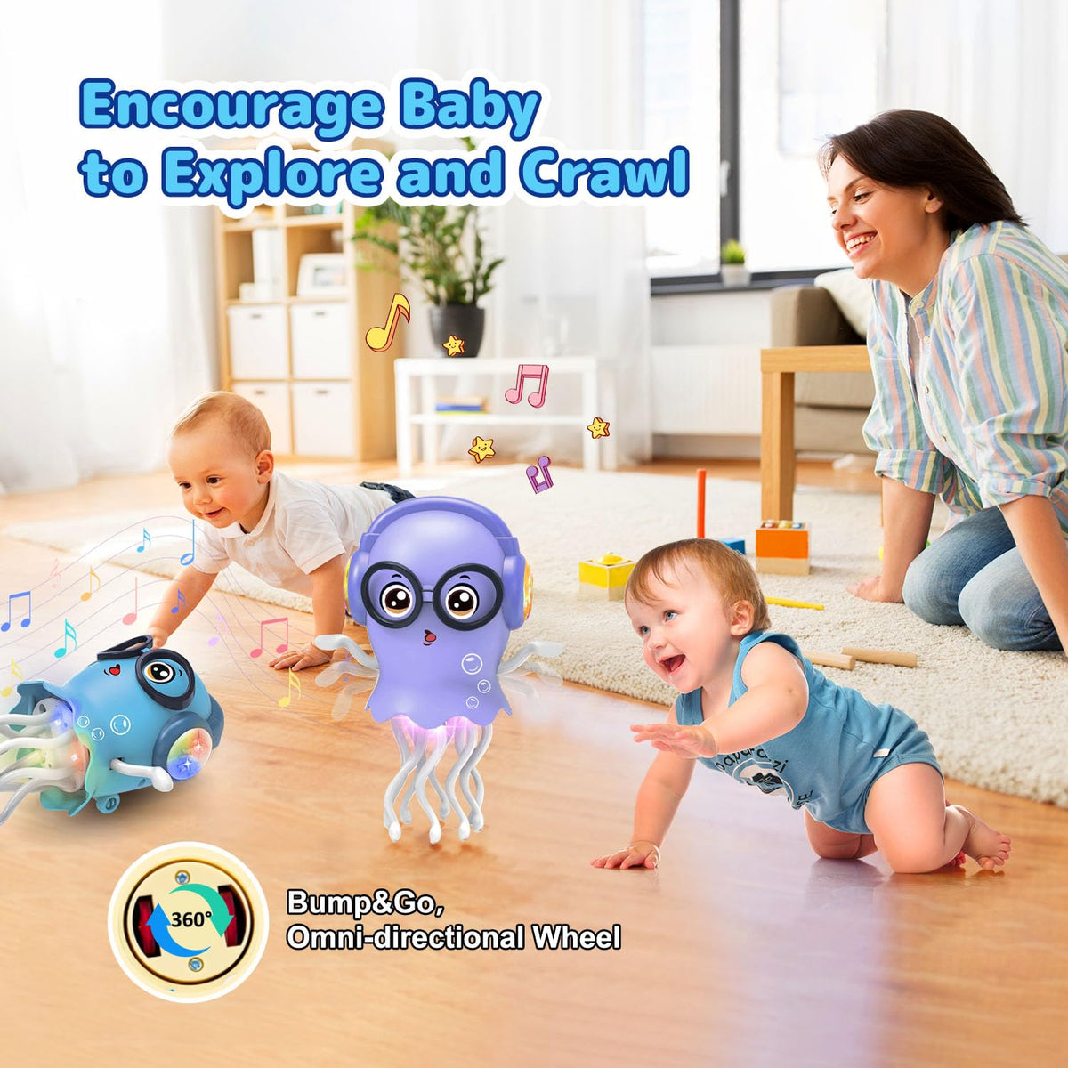 Zonopy Jellydancer Toy – Dancing Crawling Toy with Lights & Music for Ages 3-12
