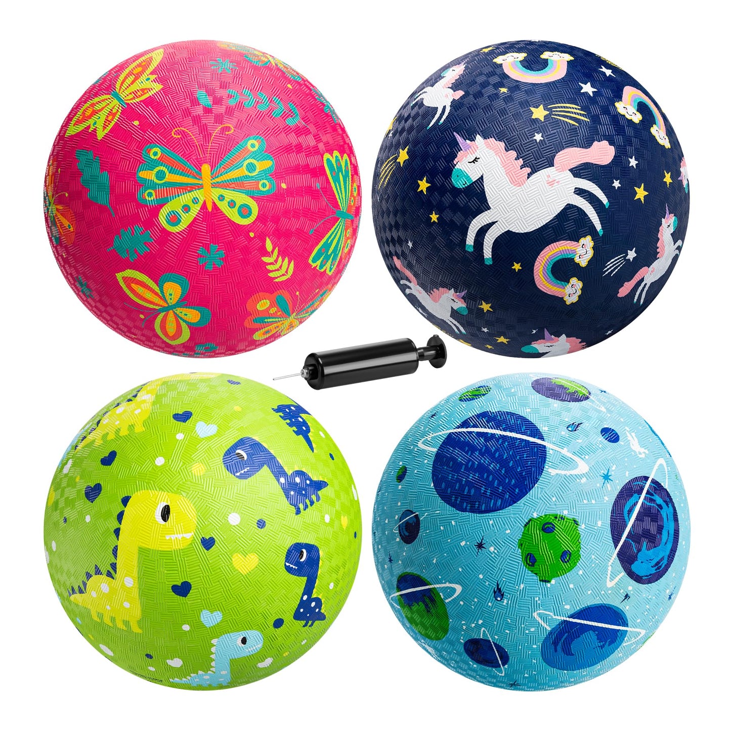 ZOOJOY Pack of 4 Playground Balls - 6-Inch Rubber Kickball Set for Toddlers 1-6 | Indoor & Outdoor Play