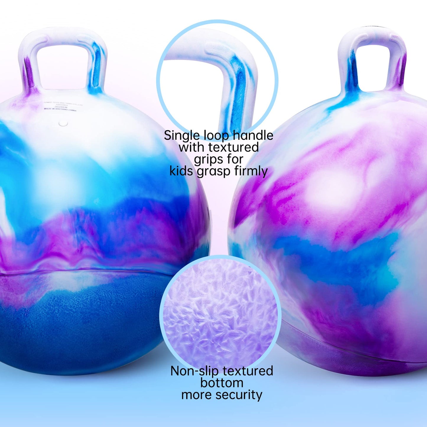 ZOOJOY Hopper Ball – 22-Inch Cloud Pattern Hopping Toy with Handle for Kids 10+