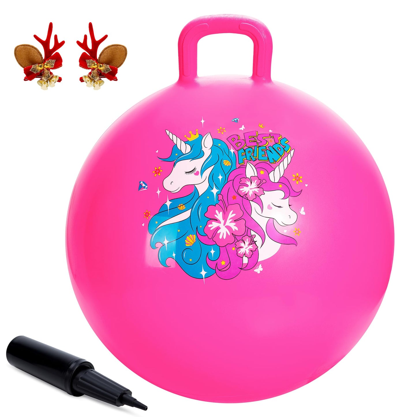 ZOOJOY Hopper Ball Unicorn Pink — 18 Inch Kids Jumping Toy with Handle (Ages 3–8)