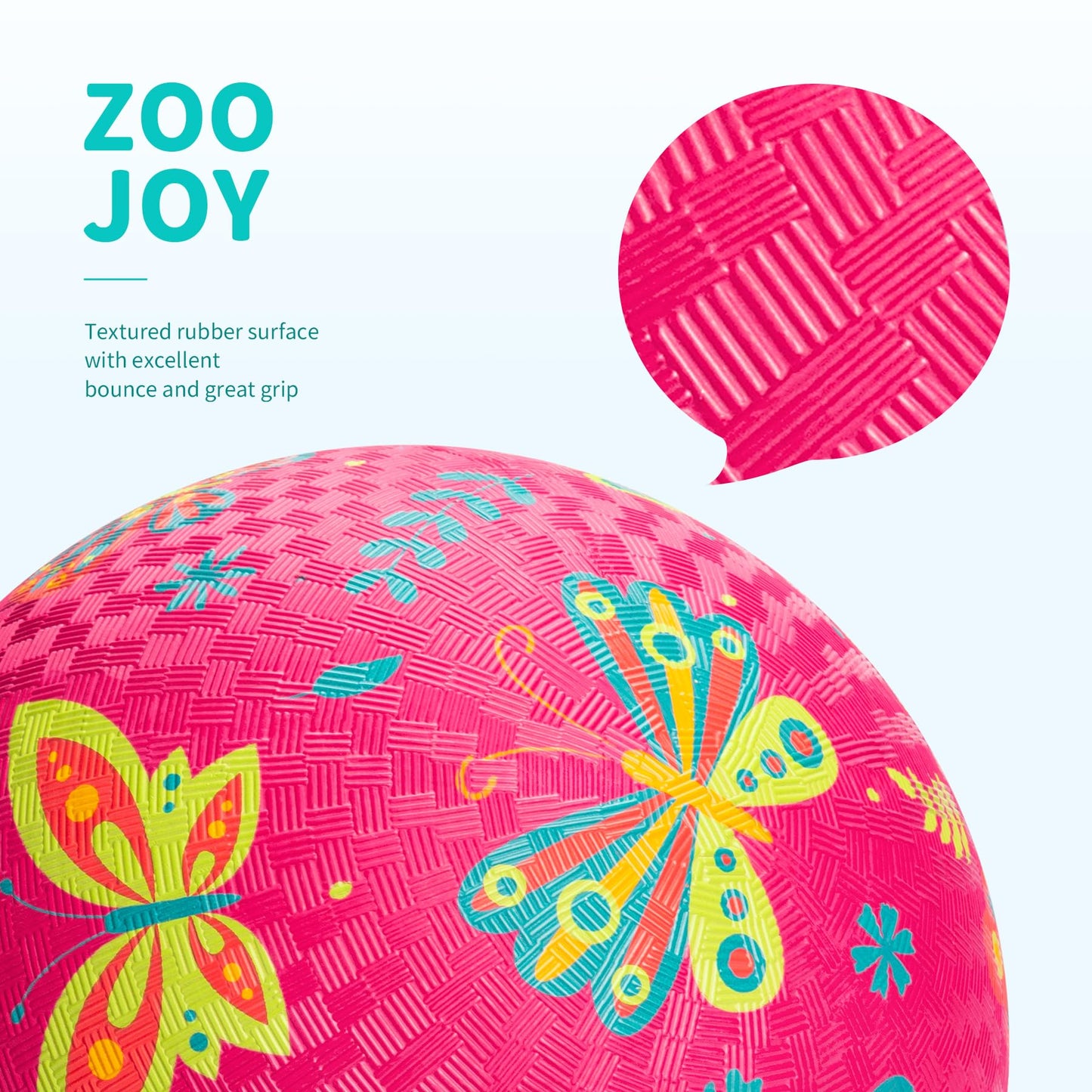 ZOOJOY Pack of 2 Cartoon Playground Balls – 8.5-inch Rubber Kickball with Pump for Ages 3+ | Indoor & Outdoor Toys