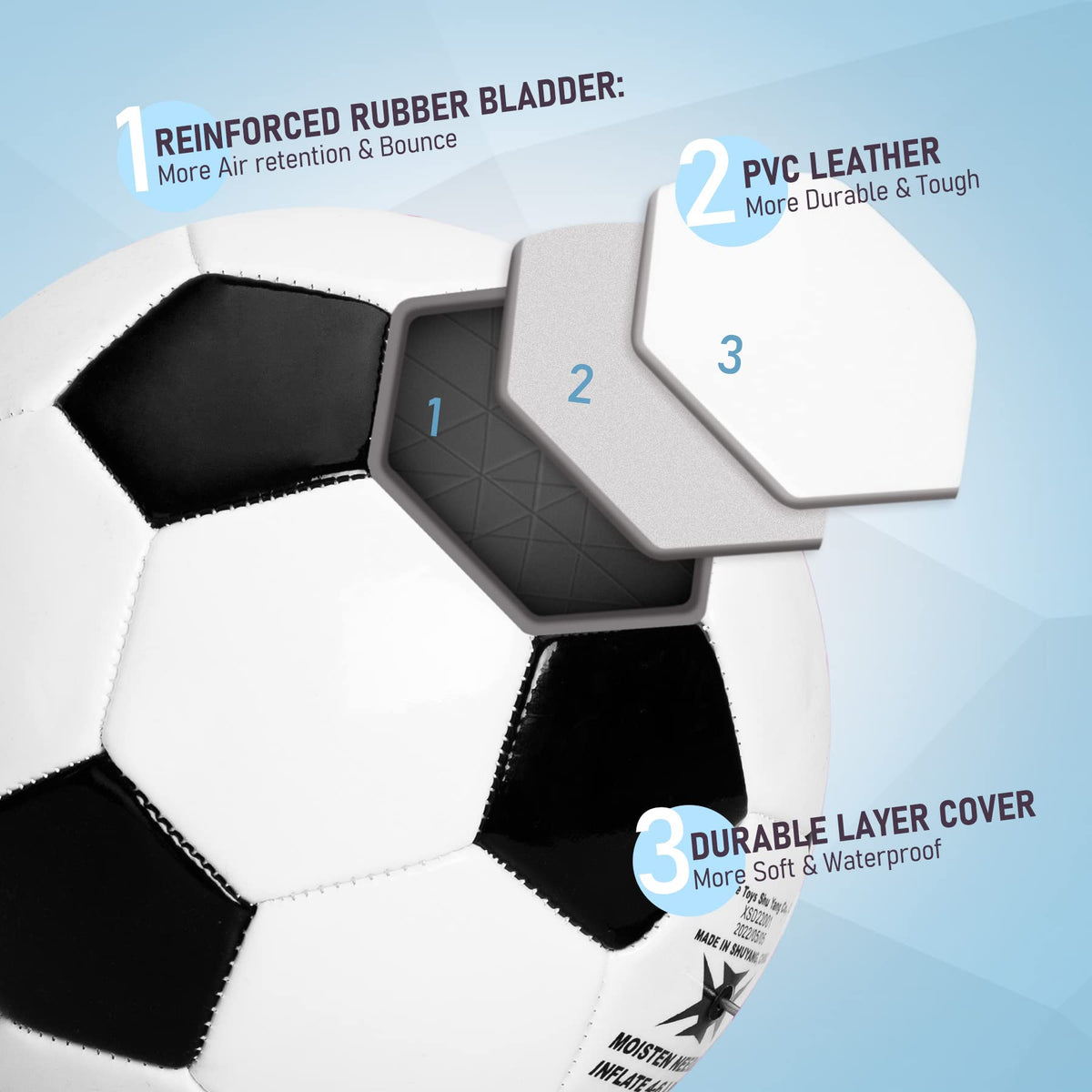 ZOOJOY Size 3 Kids Soccer Ball – Pump Included, Outdoor Play Toy (Ages 2–8)