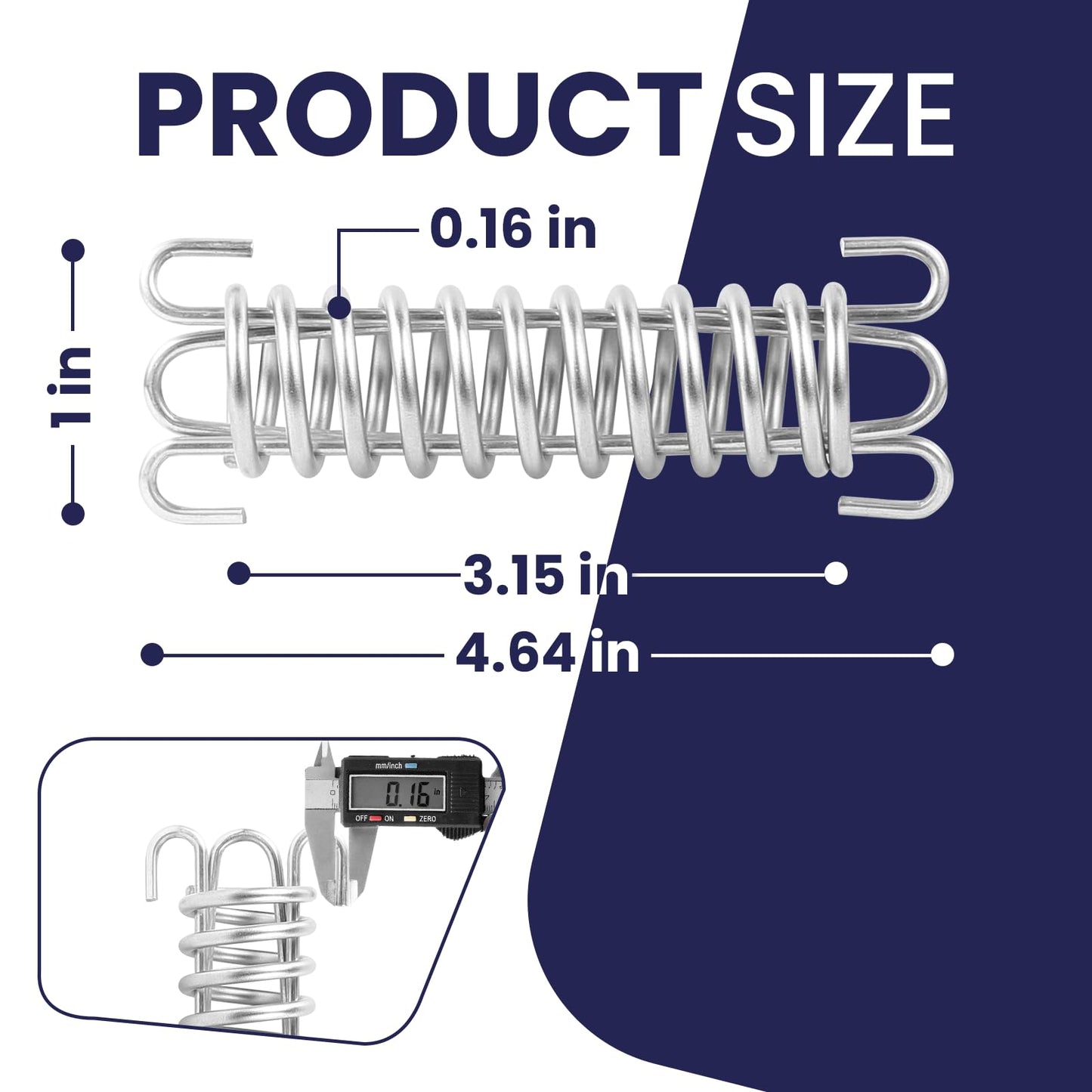 Zookpr 2 Pcs Stainless Steel Absorbing Spring – Heavy-Duty Porch Swing & Tent Rope Buckle, 600 lbs