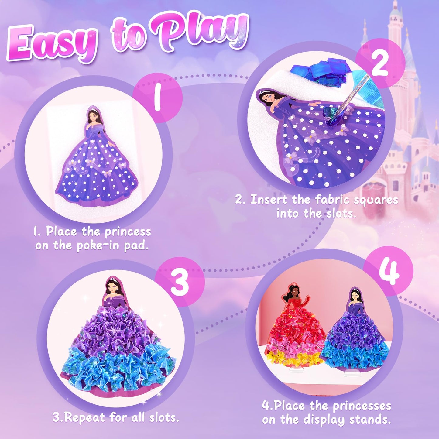 ZOOI Poke Art Kits for Kids 4-8 | Creative Craft Set with Princess & Unicorn Elements