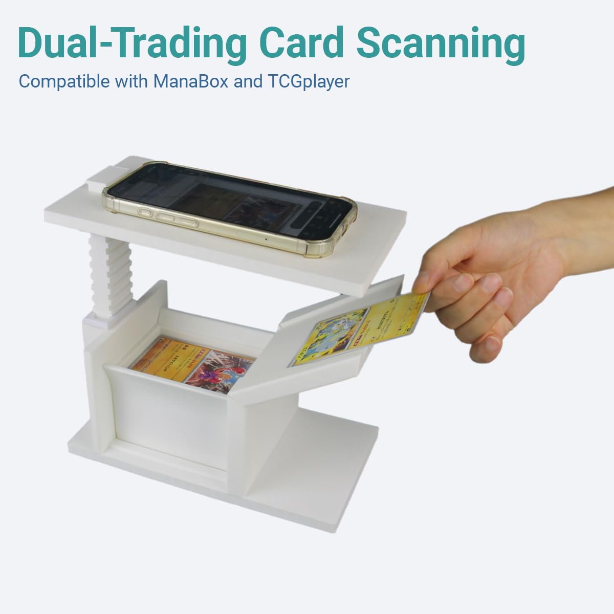 Zoravell Card Slinger: TCG/MTG Card Scanner Stand with Height-Adjustable Platform