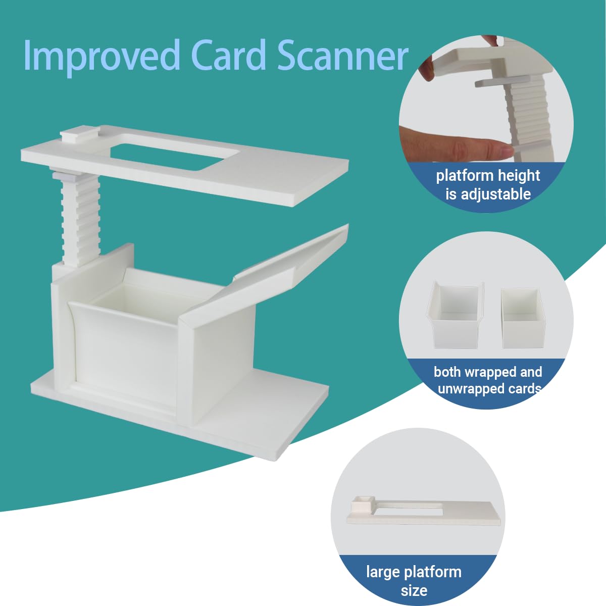 Zoravell Card Slinger: TCG/MTG Card Scanner Stand with Height-Adjustable Platform