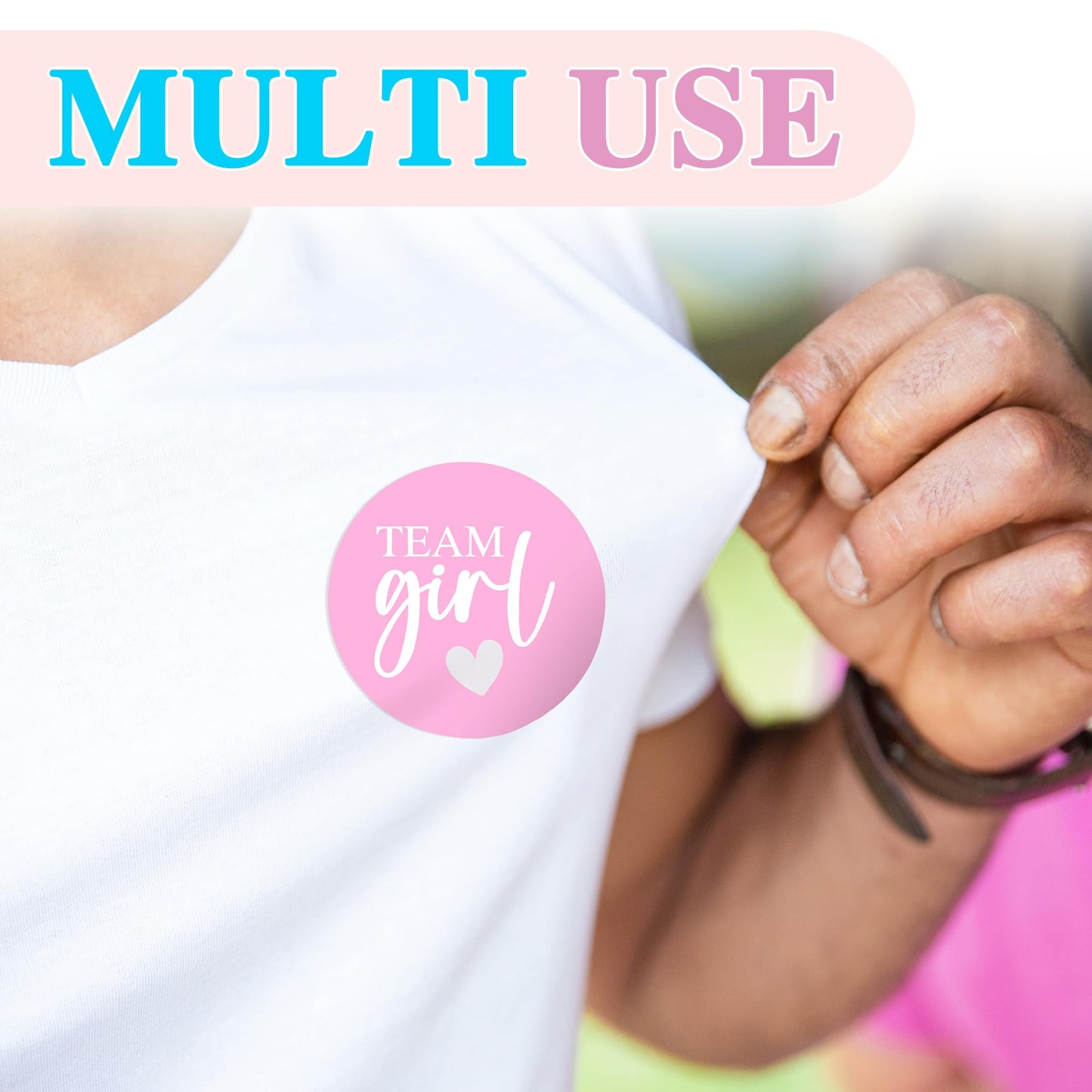 ZouYee Pink or Blue Baby Gender Reveal Stickers – 100 Count (50 Team Boy + 50 Team Girl) for Voting & Party Decor
