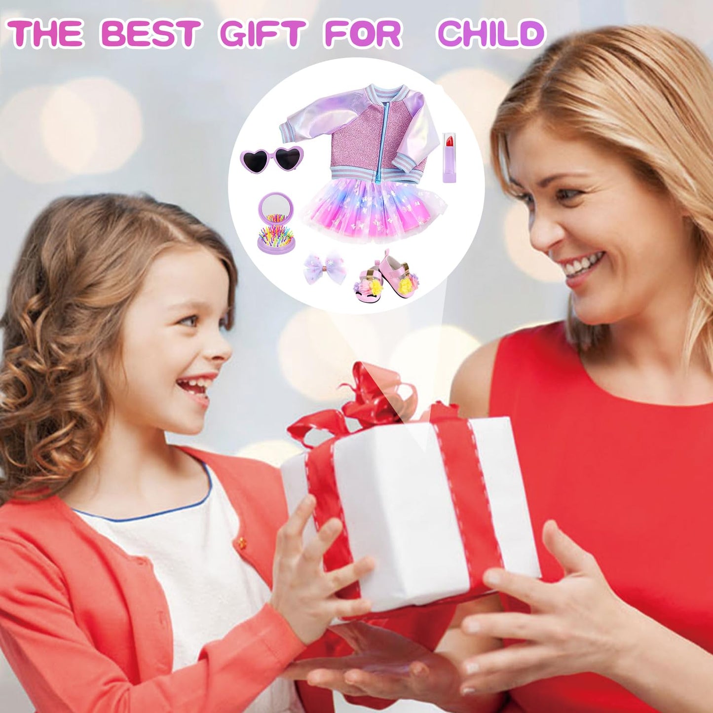 ZQDOLL American 18-Inch Doll Makeup Accessories & Clothes Set | Clothes, Shoes, Hair & Makeup Kit