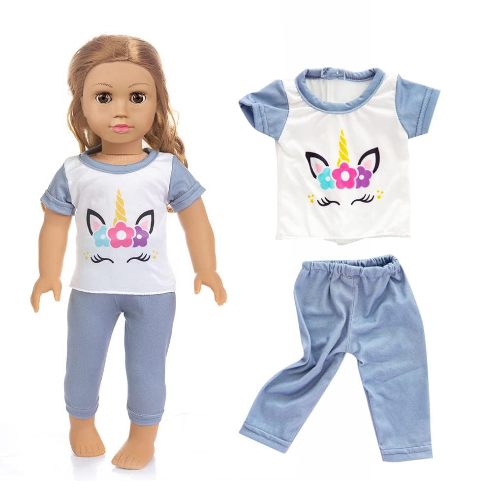 ZQDOLL American 18-Inch Doll Clothes – 7 Outfit Set for 18-Inch Dolls