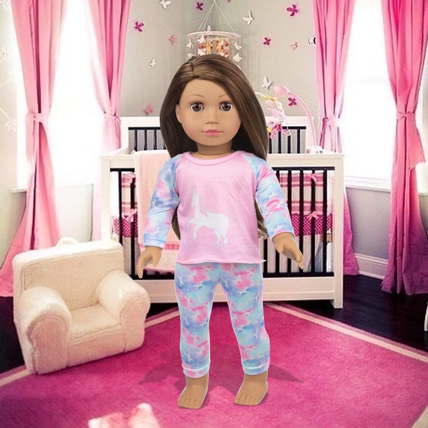 ZQDOLL 23-Pcs American Doll Clothes & Accessories Set for 18-Inch Dolls