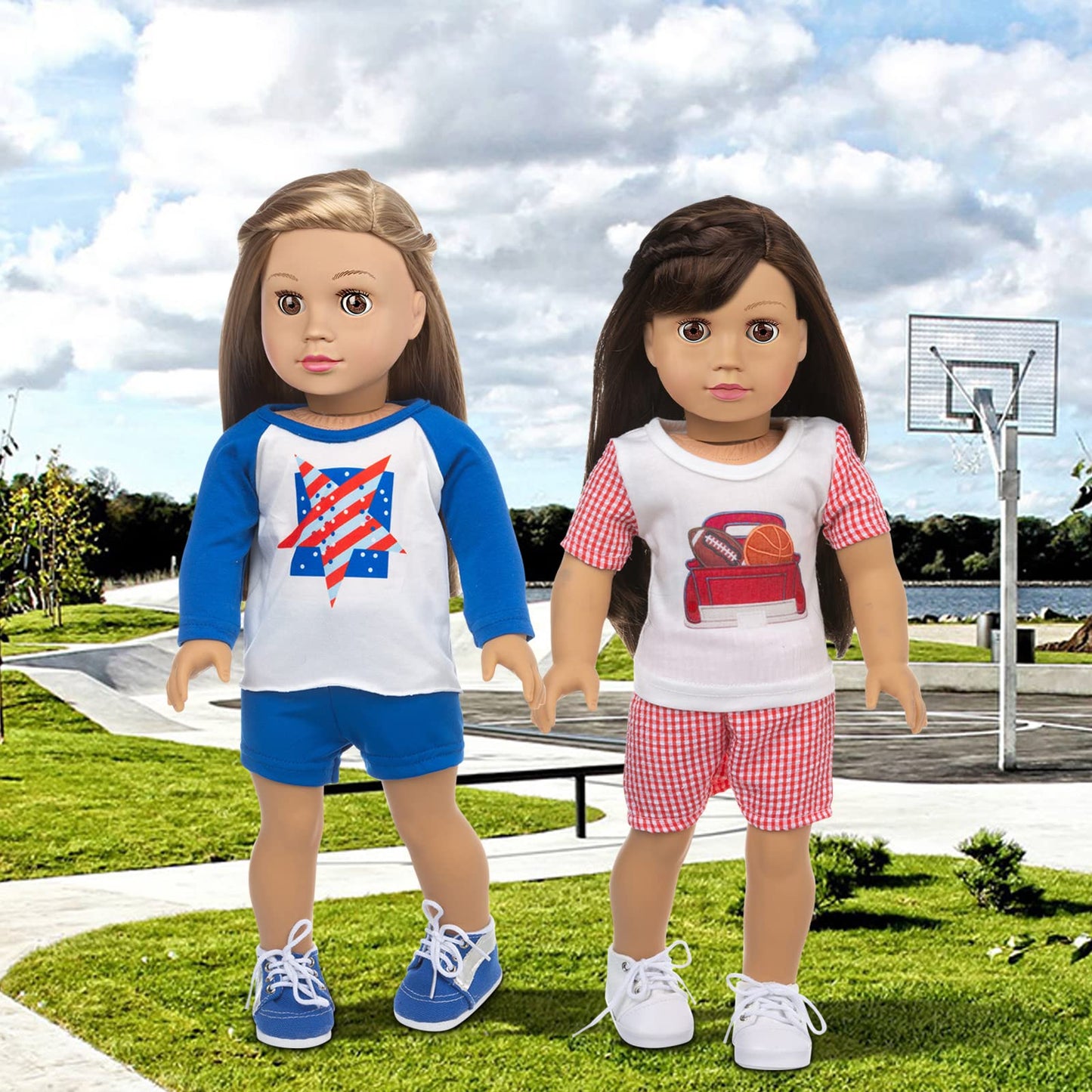 ZQDOLL 23-Pcs American Doll Clothes & Accessories Set for 18-Inch Dolls