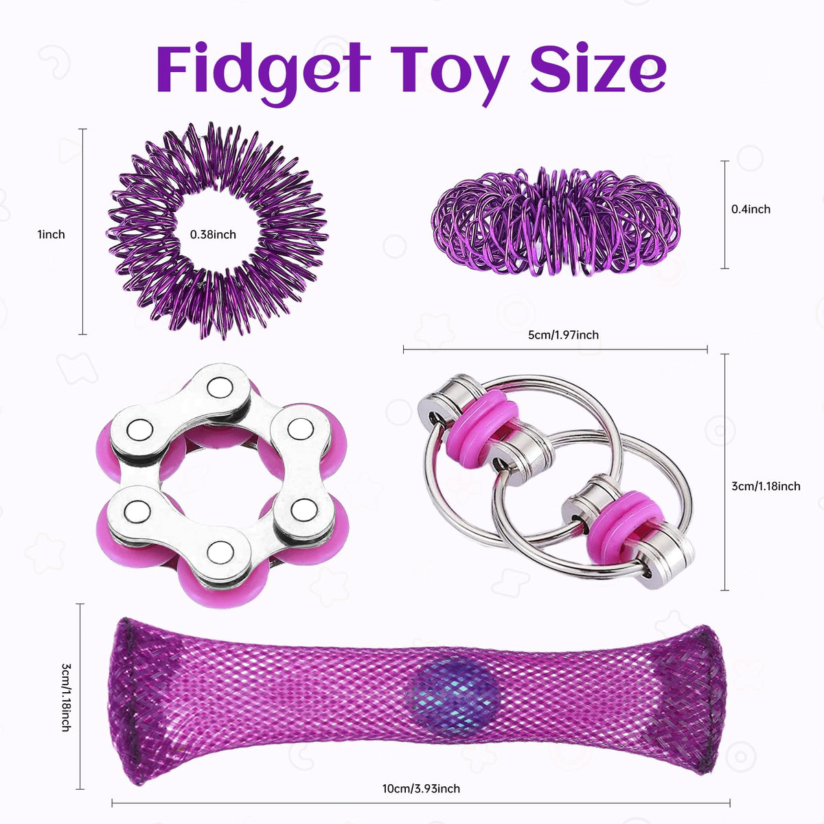 ZQFTZQ 8Pcs Sensory Fidget Toys — Stress Relief, Focus & Sensory Play Kit