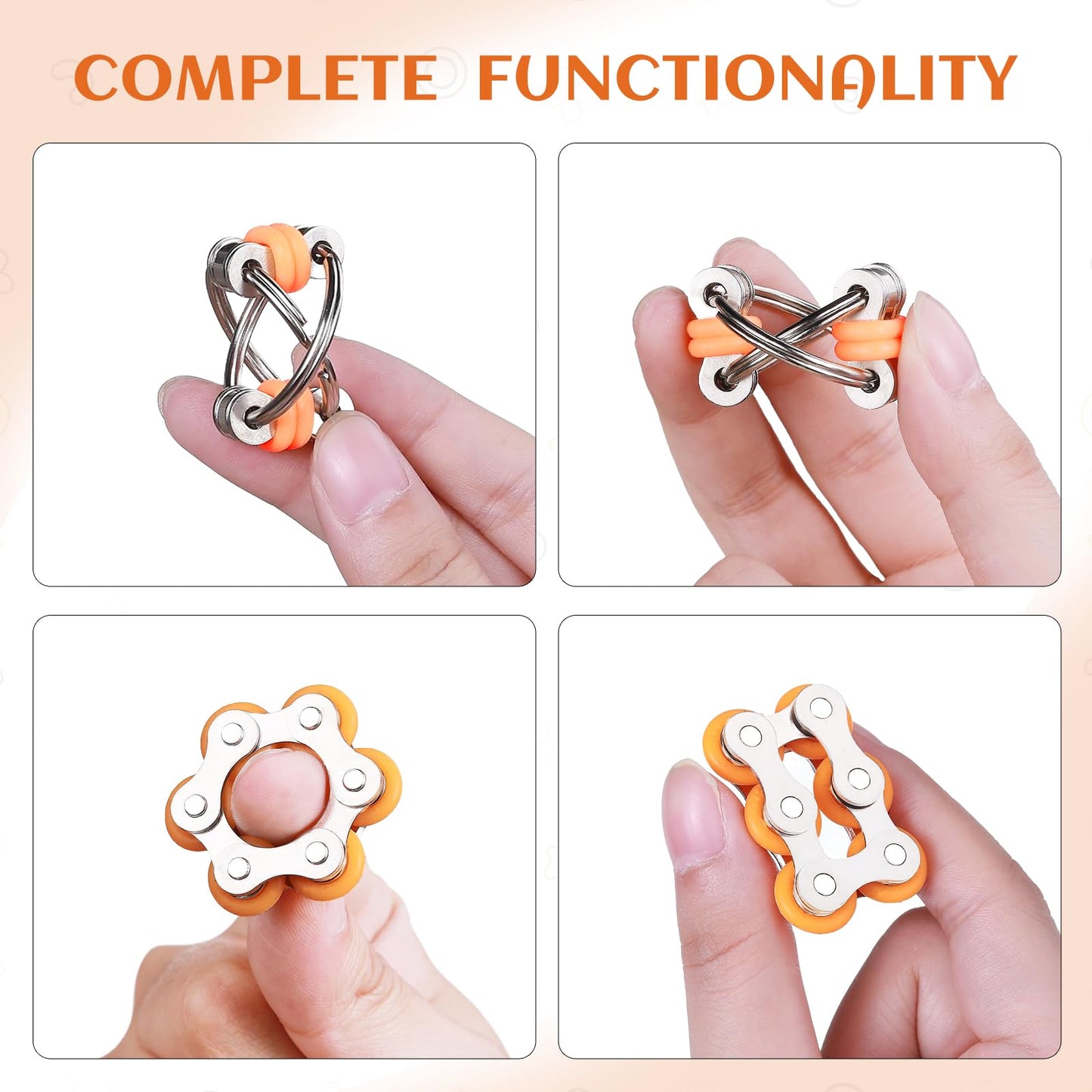 8-Pcs Sensory Fidget Toy Set | Spinner, Rings & Mesh Fidgets | ZQFTZQ