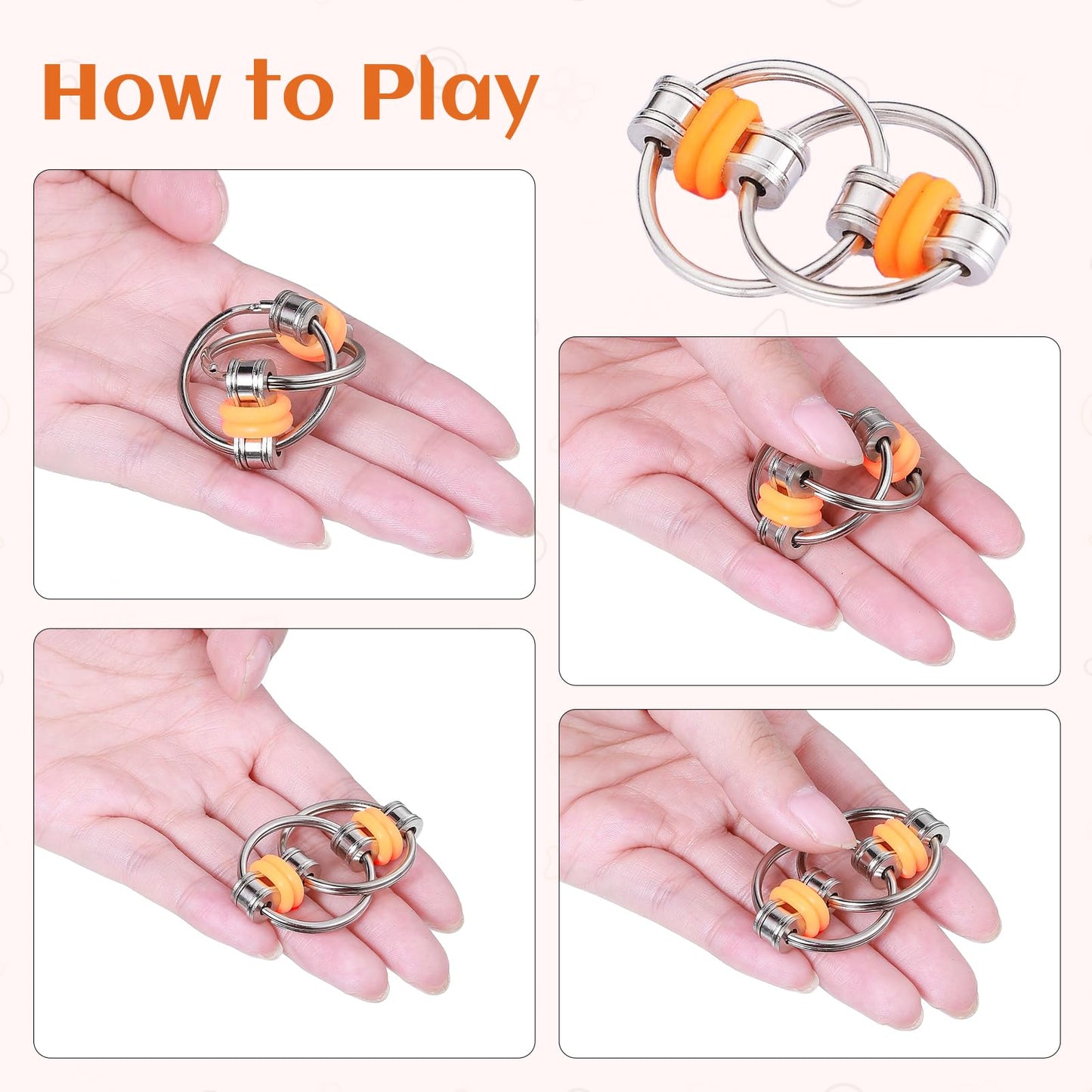 8-Pcs Sensory Fidget Toy Set | Spinner, Rings & Mesh Fidgets | ZQFTZQ