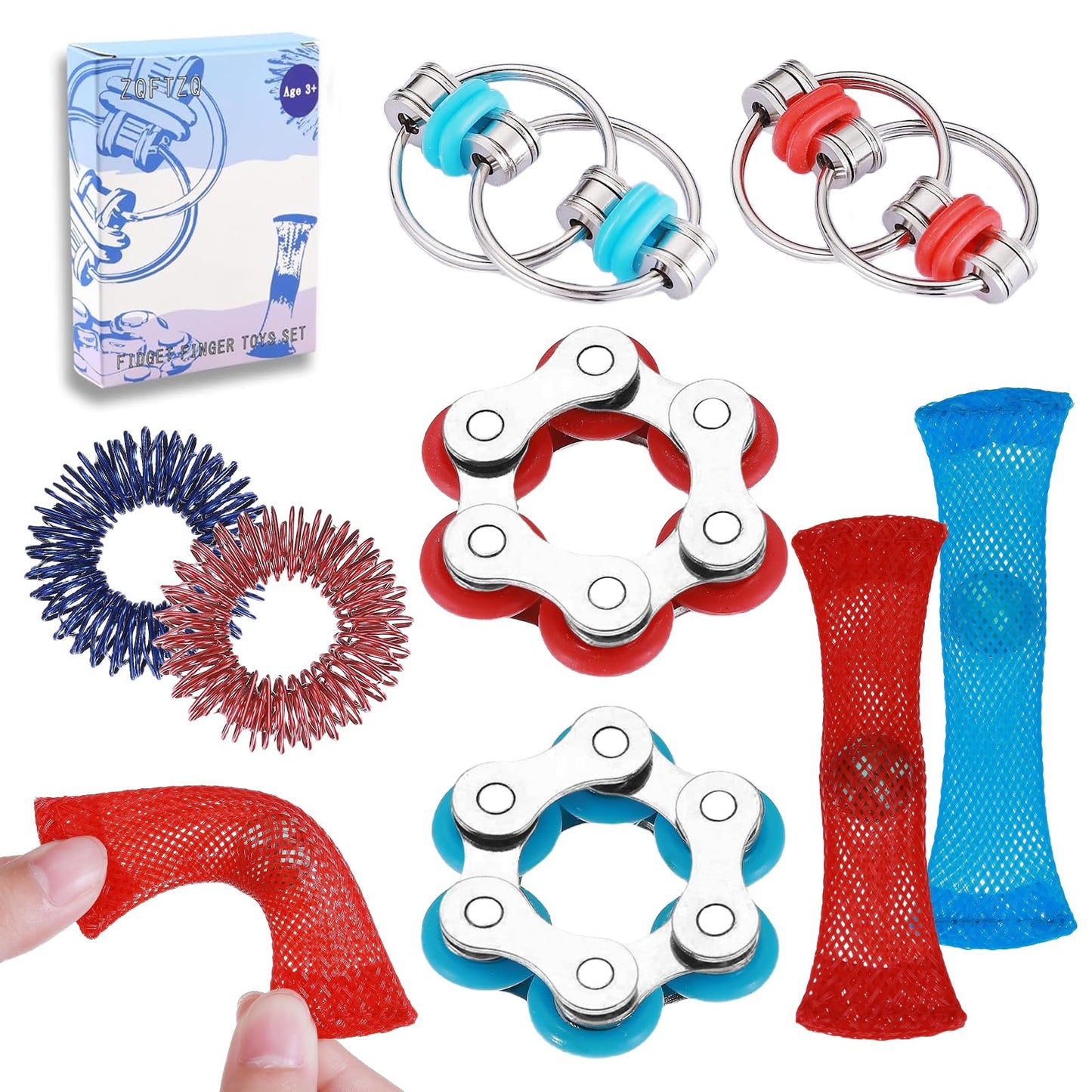 ZQFTZQ Marble Mesh Fidget Toys Set – 8 Pcs Sensory Anti-Stress Kit