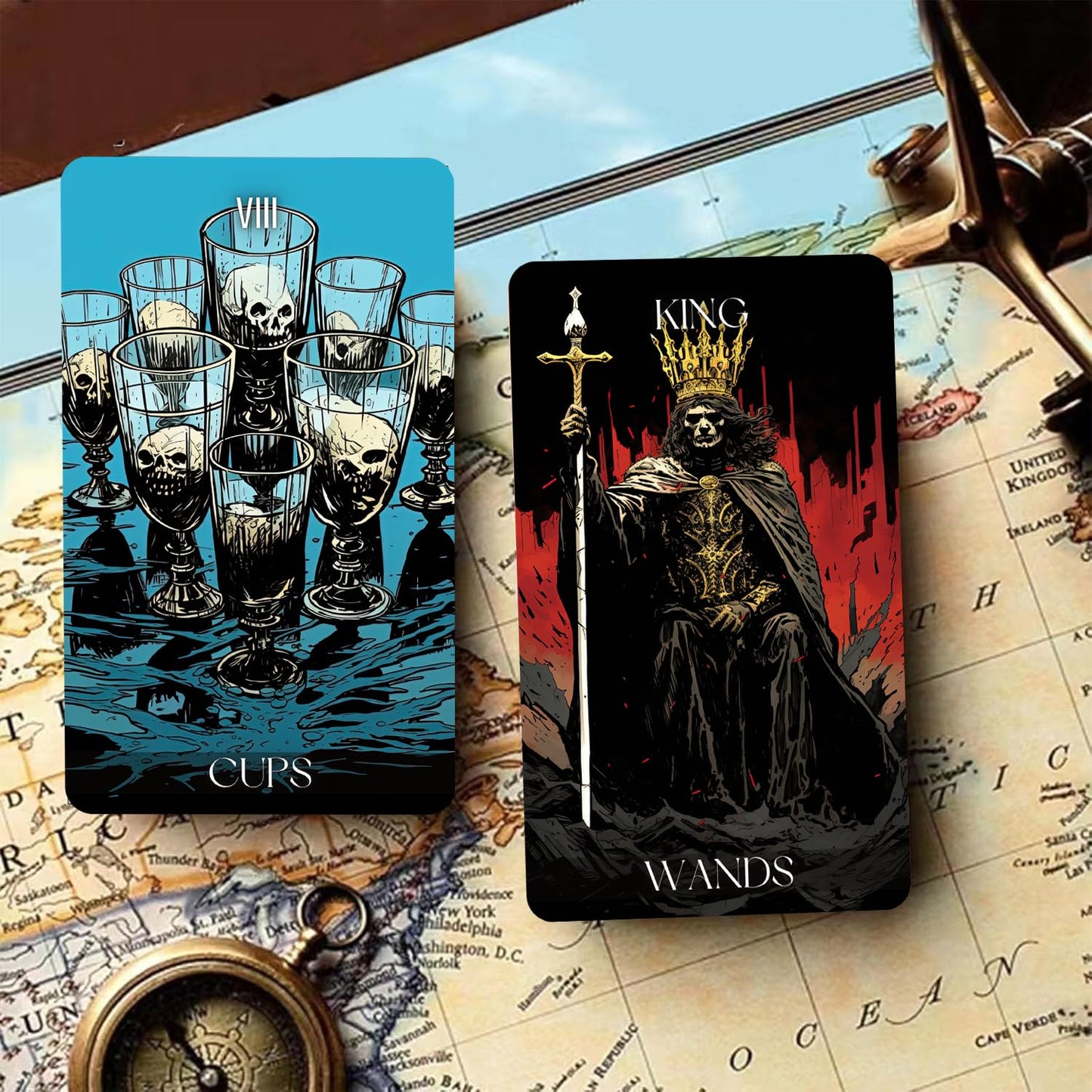 ZHQGYN 78 Tarot Cards Deck with Guide Book | Dark Horror Tarot for All Levels