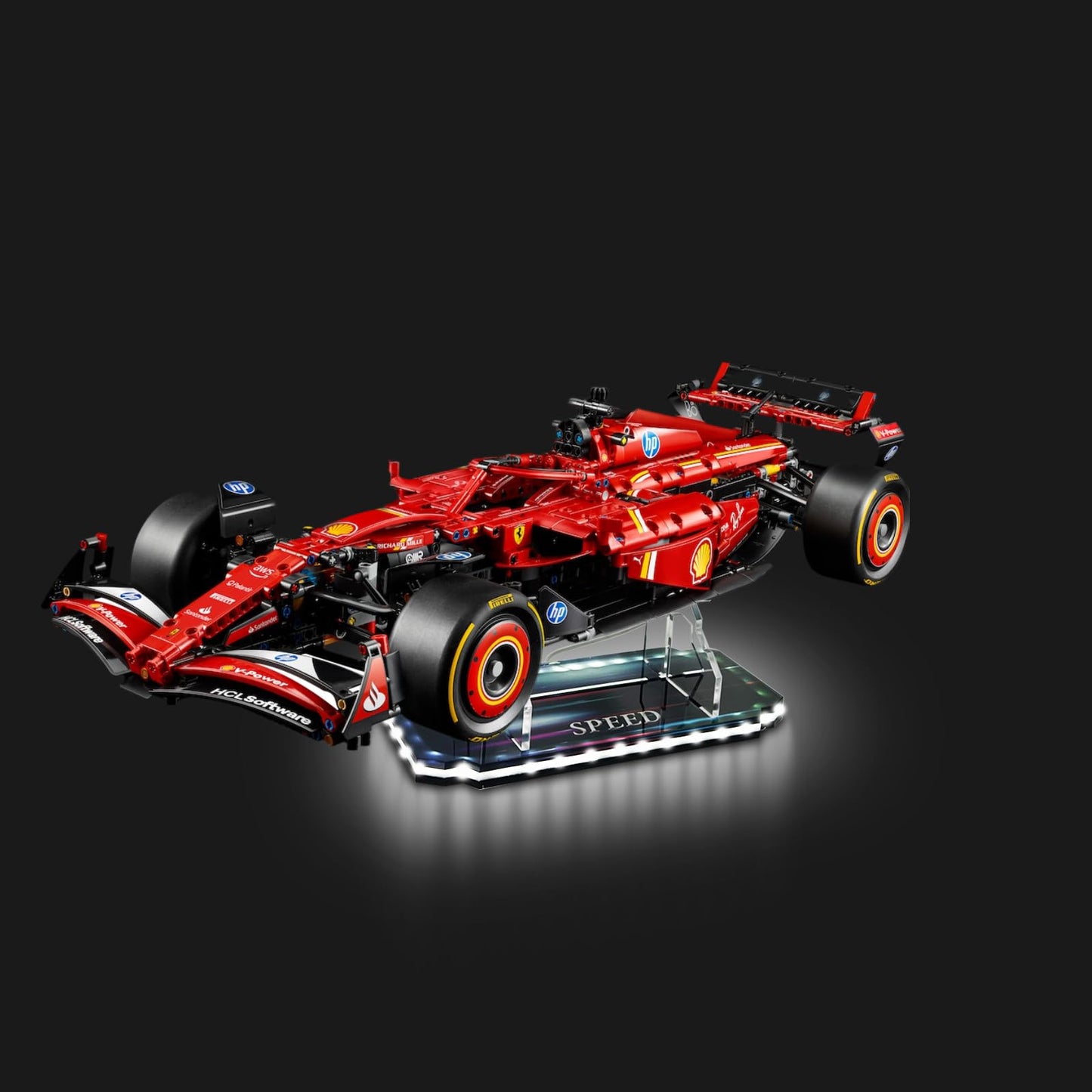 ZQYALPSID LED Display Stand for Lego F1 42207 – Acrylic USB Lighted Base, Universal Technic Fit