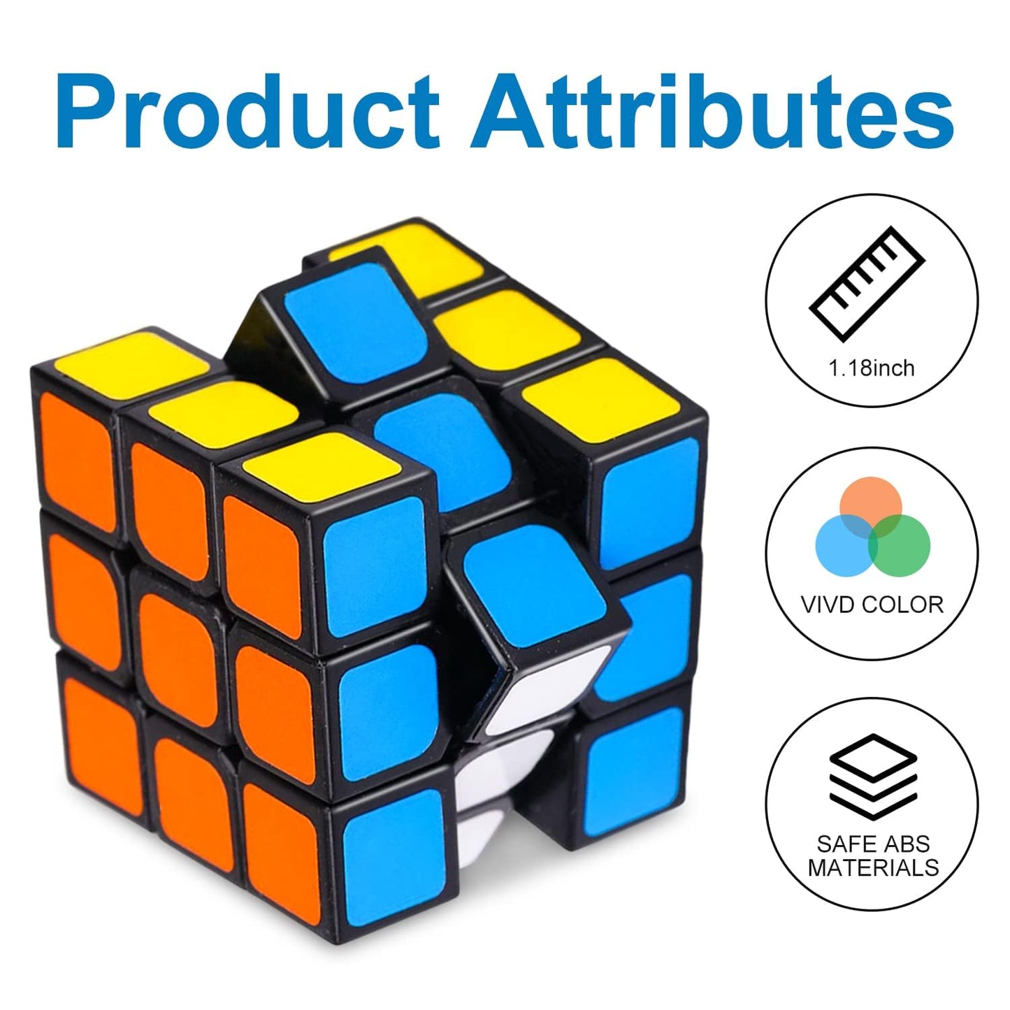 ZREVSB Mini Speed Cube – 1.18in 3x3 Party Favors, Classroom Rewards (12 Pack)