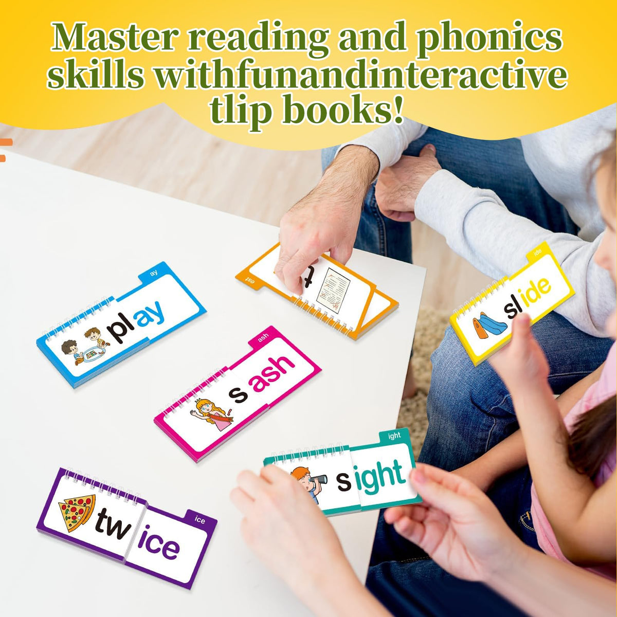 ZREVSB 30 Word Families, Sight Words & ABC Phonics Flash Cards – Kindergarten Learning Set