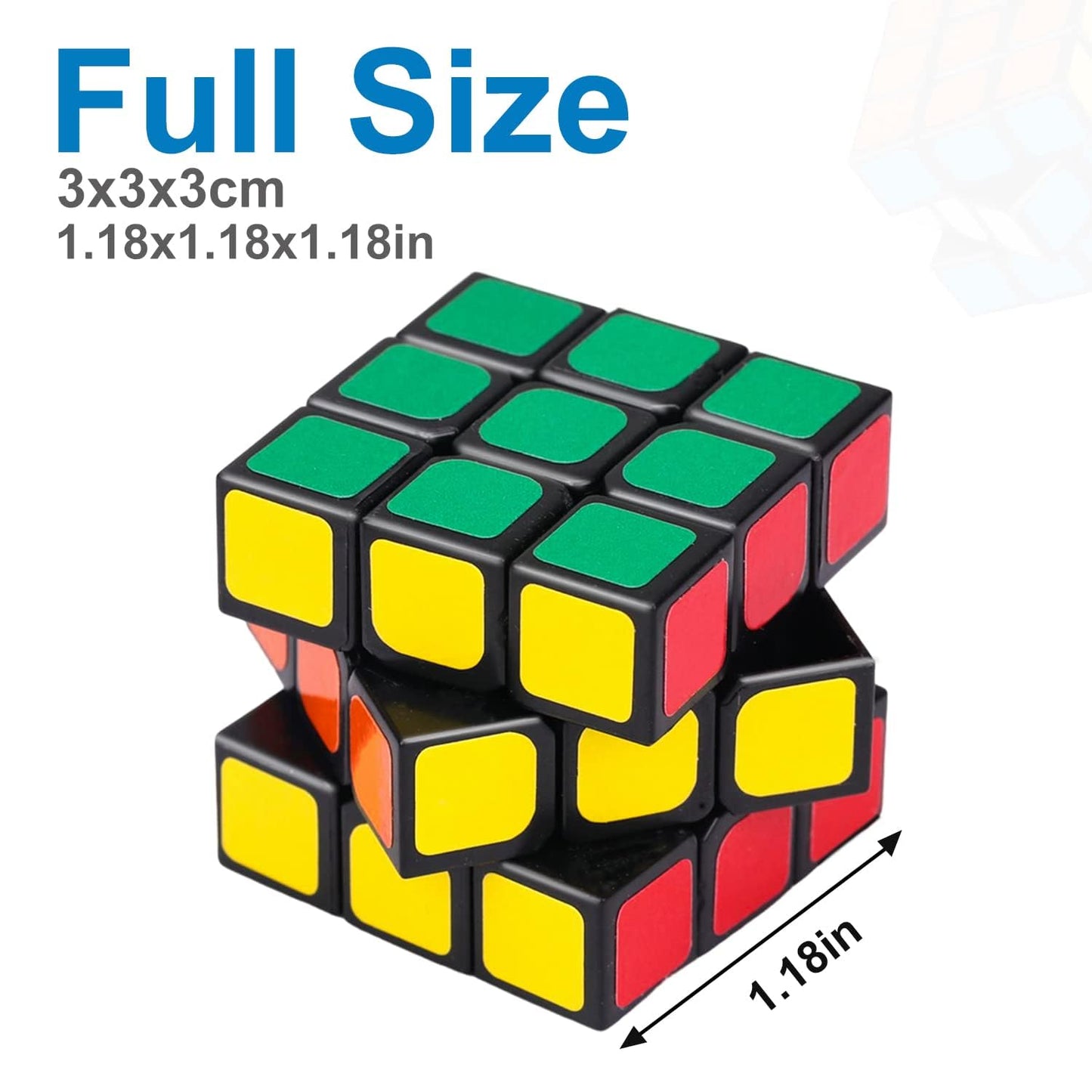 ZREVSB Mini Speed Cube – 1.18in 3x3 Party Favors, Classroom Rewards (12 Pack)