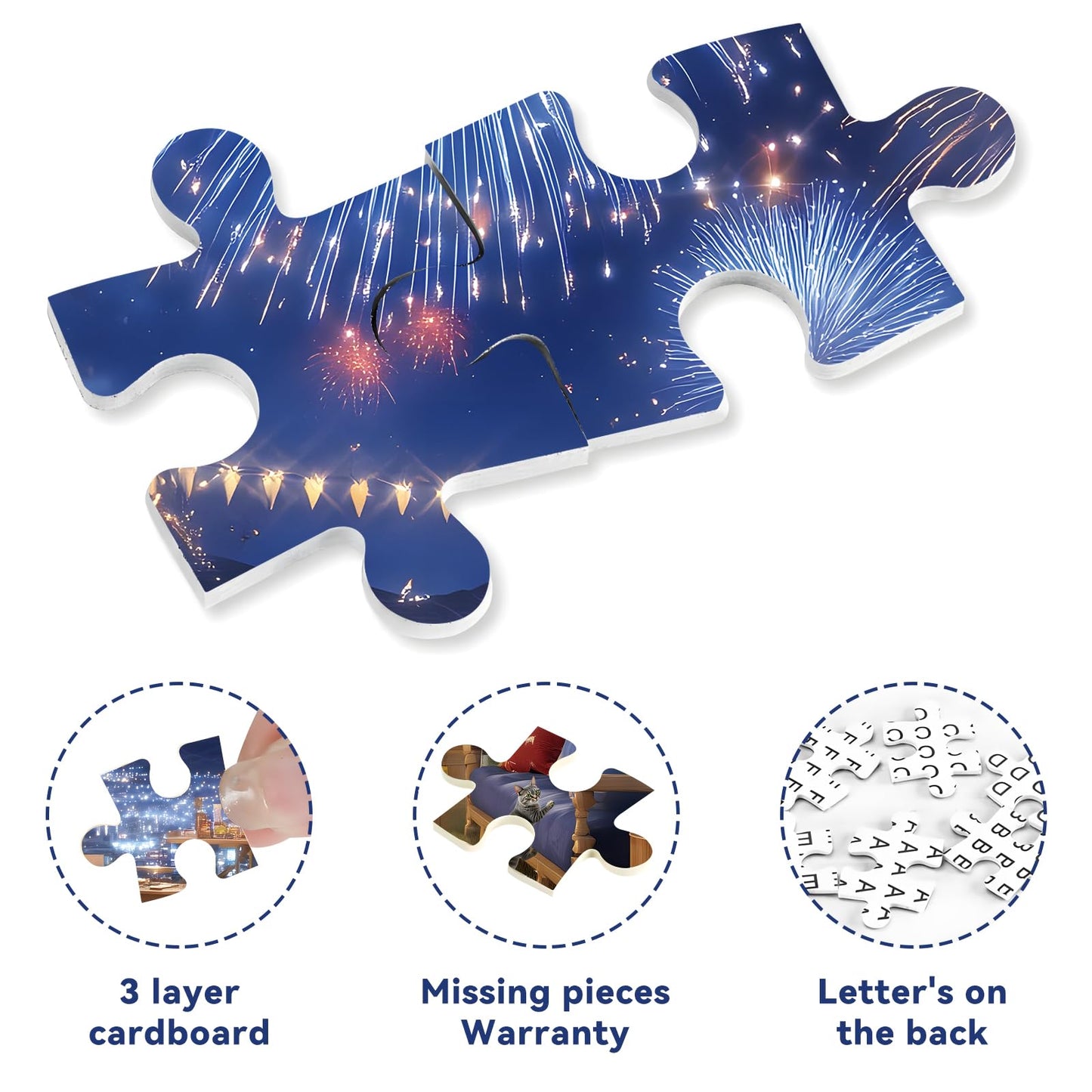 ZSYCZAO 500-Piece Puzzle for Adults – Football Rooftop Party with Fireworks | 20.5 x 15 in