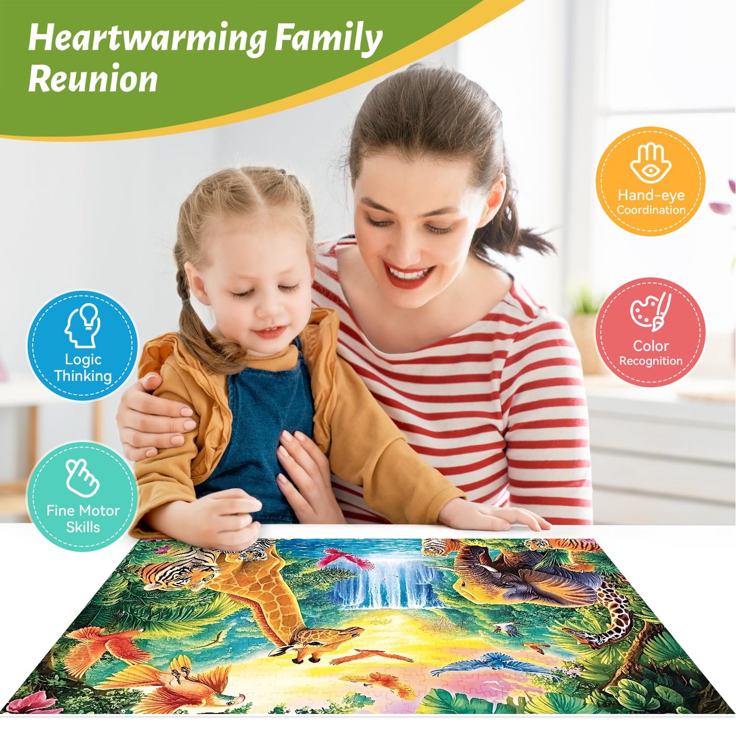 ZSYCZAO 500 Piece Rainforest Animals Puzzle for Adults – Recycled Cardboard, Wall Art & Gift