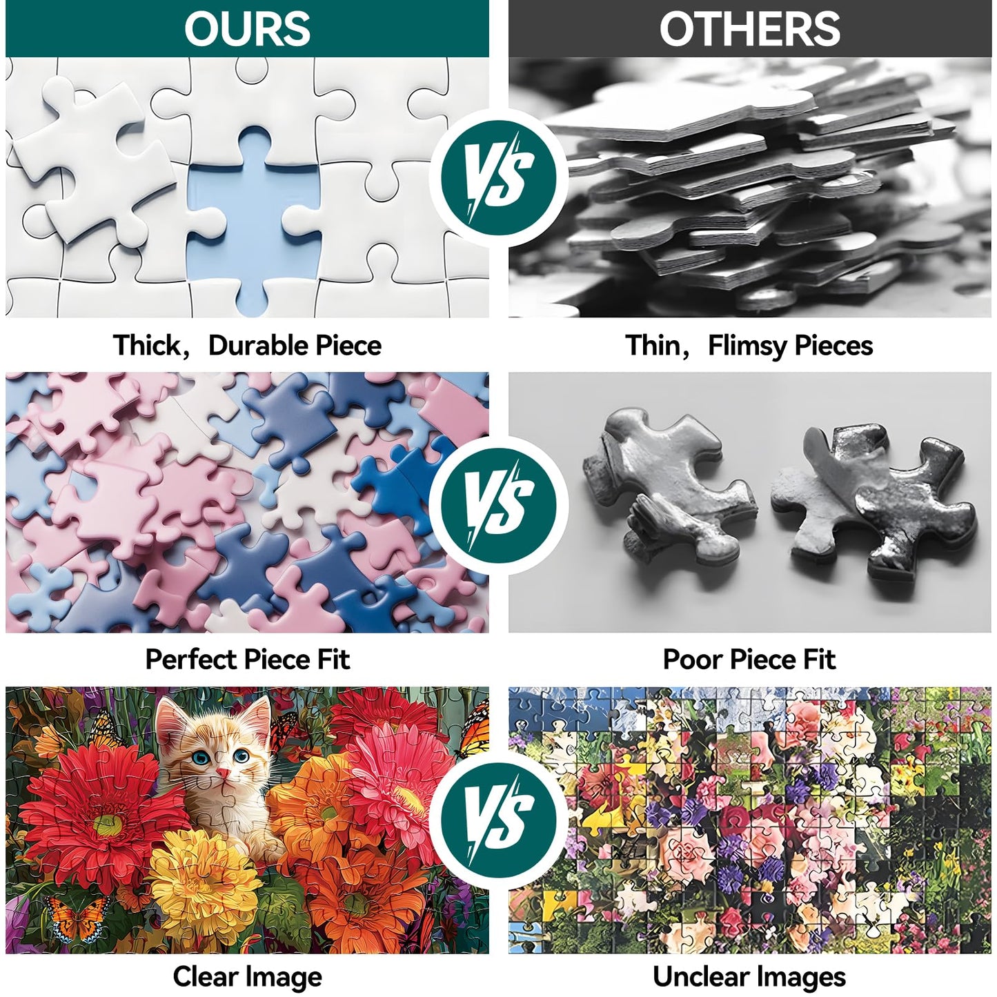 ZSYCZAO 500 Pieces Puzzle for Adults – Martin Boots Cats Flowers 20.5 x 15 in