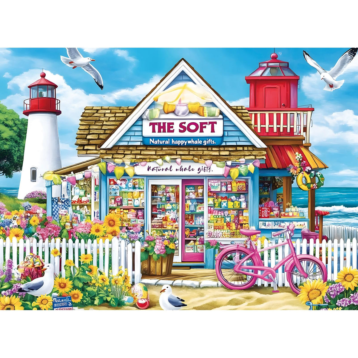 ZSYCZAO 500 Piece Puzzle for Adults – Coastal Flowers & Ocean View