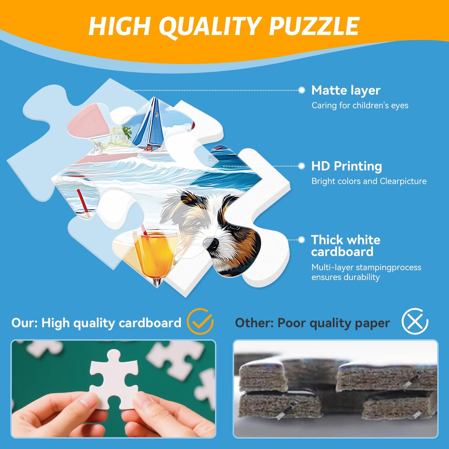 ZSYCZAO 300-Piece Dog Puzzle – Large 20.5 x 15 in, Eco-Friendly Cardboard