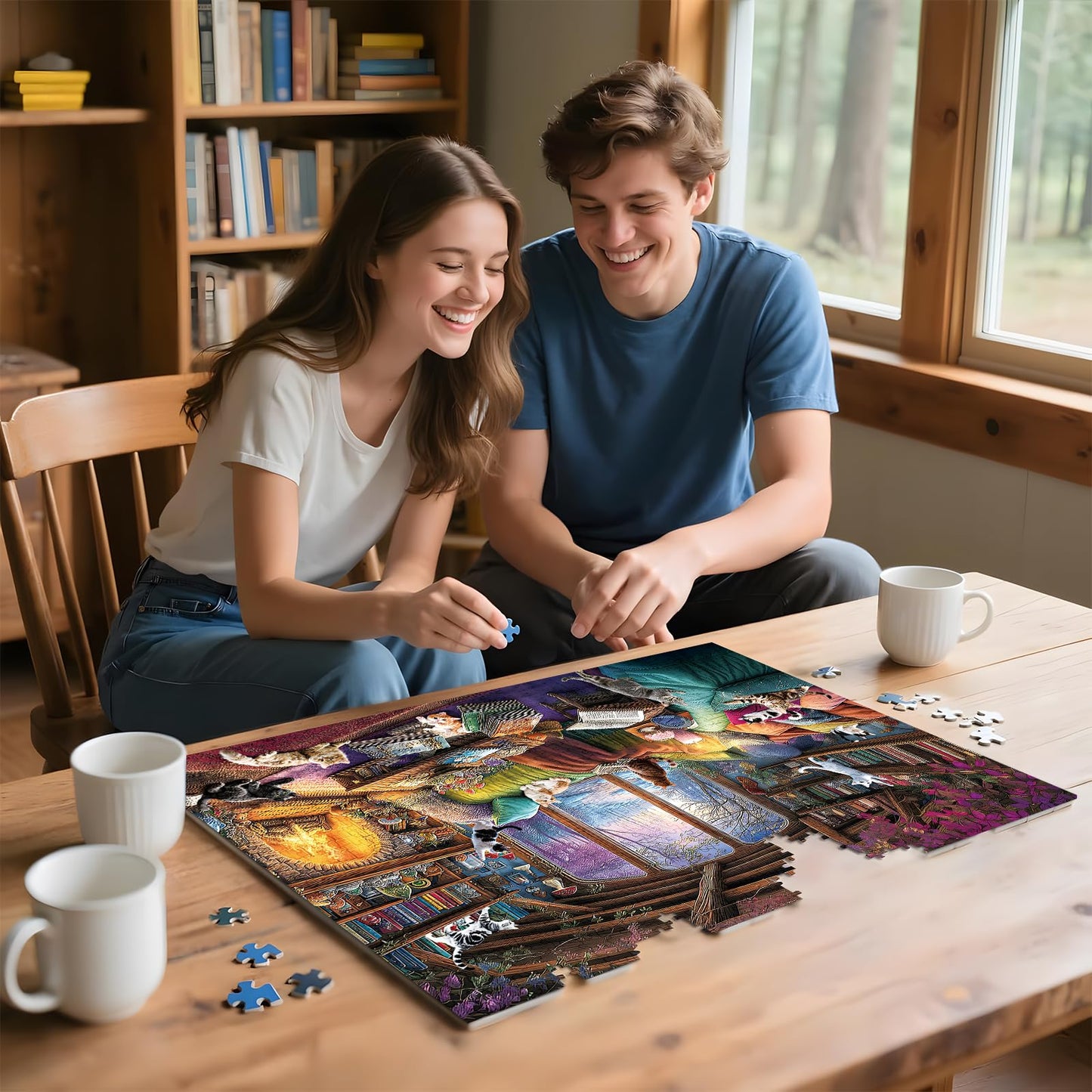 ZSYCZAO 300 Piece Puzzle for Adults — Large Piece Fantasy Cat Winter Jigsaw Puzzle