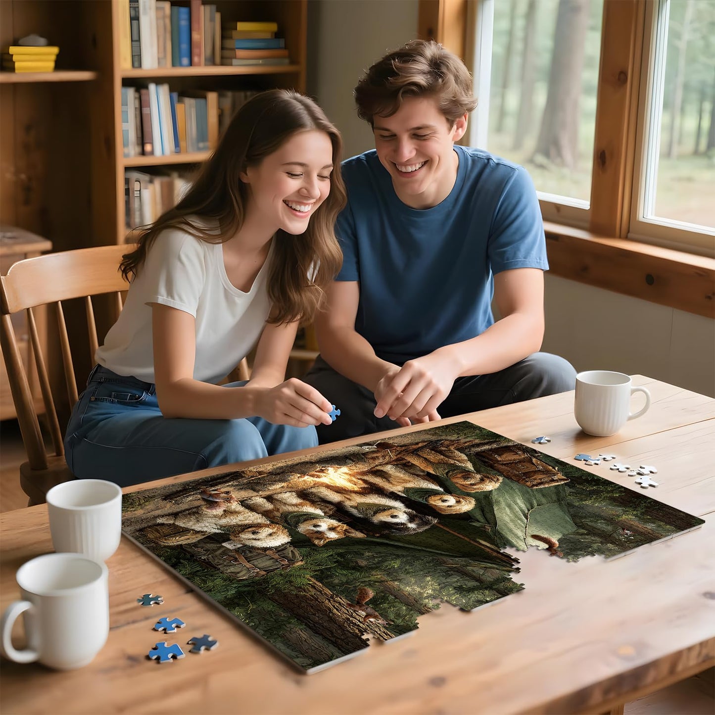 ZSYCZAO 500-Piece Forest Dogs Camping Puzzle for Adults — Challenging Jigsaw for Game Nights (20.5 x 15 in)