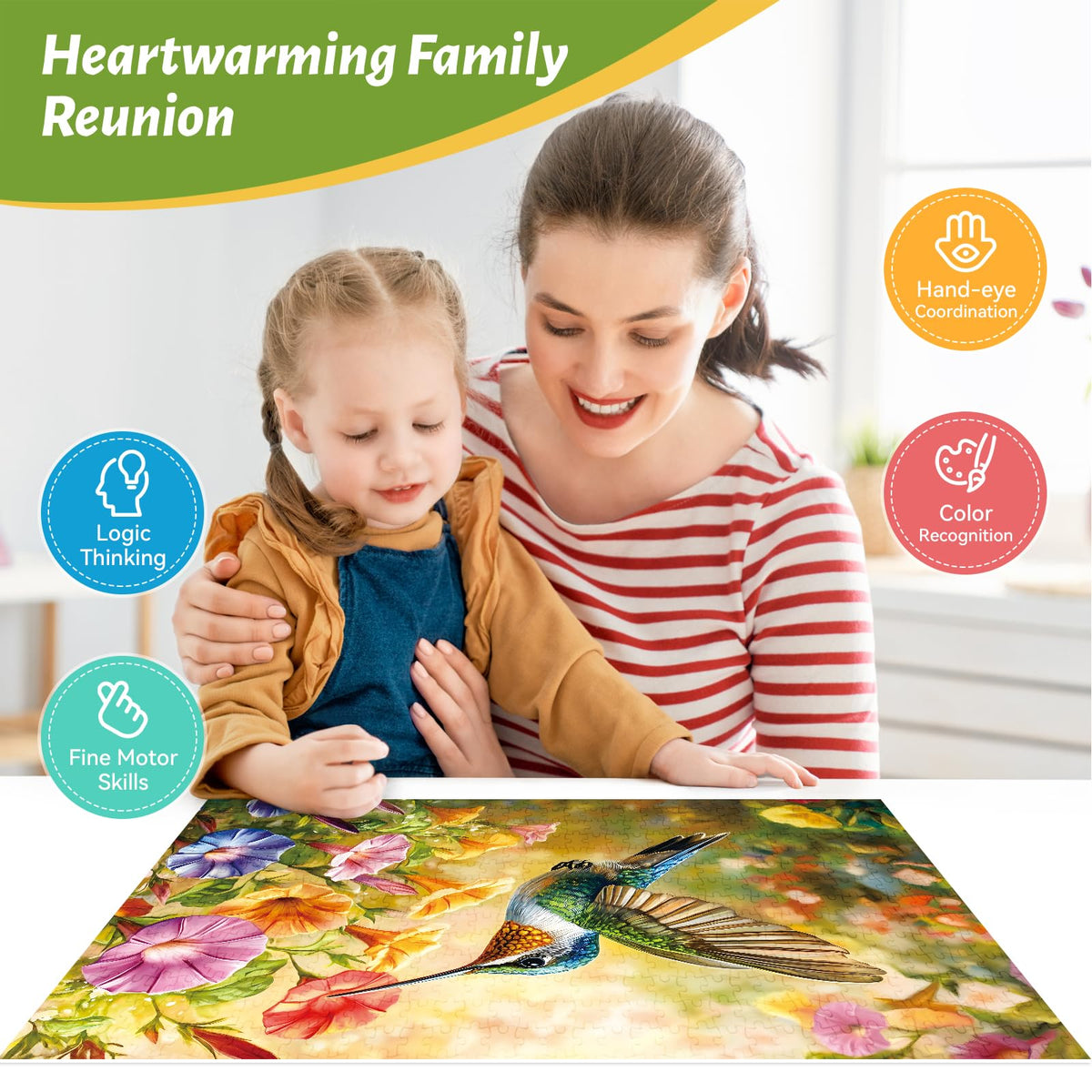 ZSYCZAO 500-Piece Hummingbird Jigsaw Puzzle — Spring & Summer Floral for Adults & Teens | 20.5 x 15 in