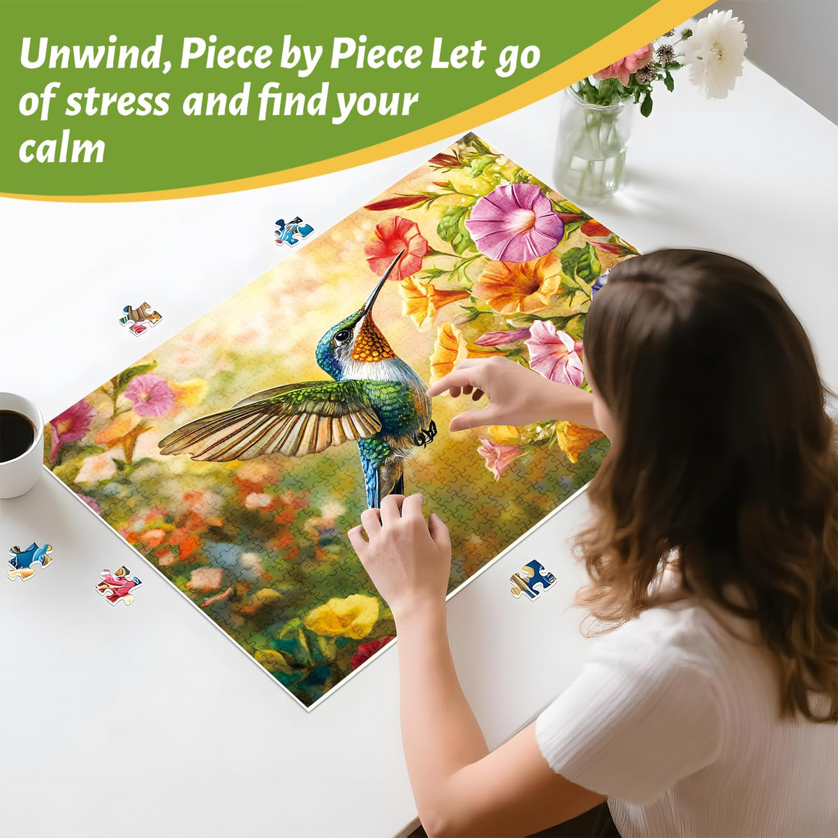 ZSYCZAO 500-Piece Hummingbird Jigsaw Puzzle — Spring & Summer Floral for Adults & Teens | 20.5 x 15 in
