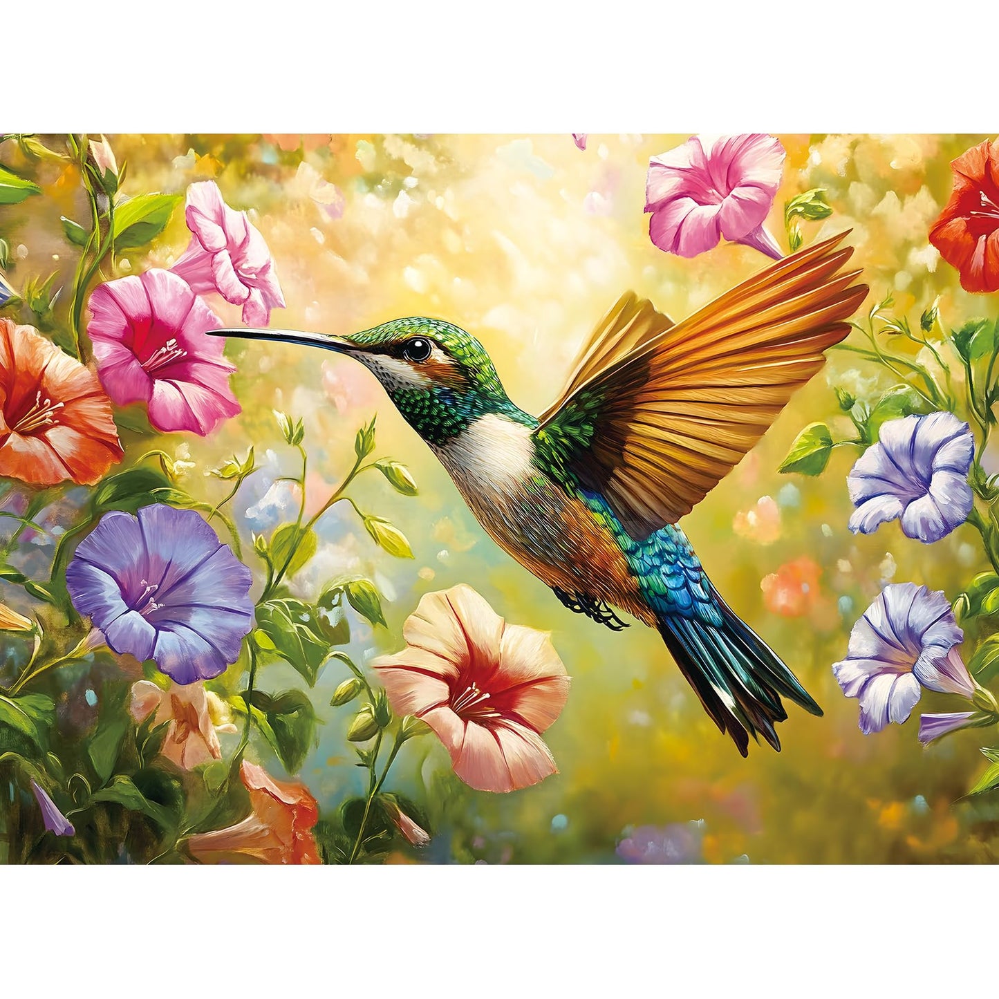 ZSYCZAO 300-Piece Jigsaw Puzzle for Adults – Spring Flower Hummingbird