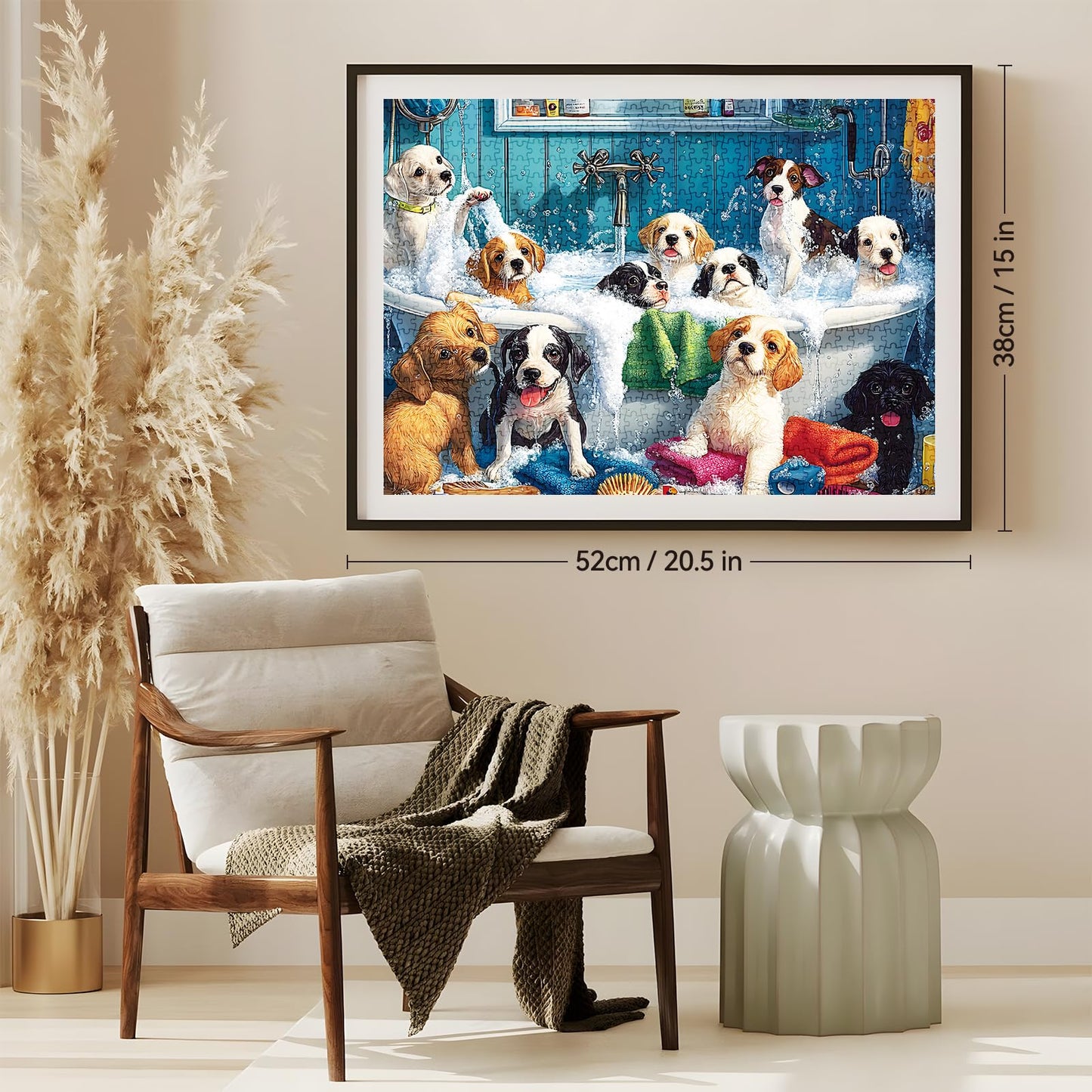 ZSYCZAO 500 Piece Puzzle for Adults – Cute Bathing Dogs Jigsaw, Eco-Friendly Recycled Paper (20.5 x 15 in)