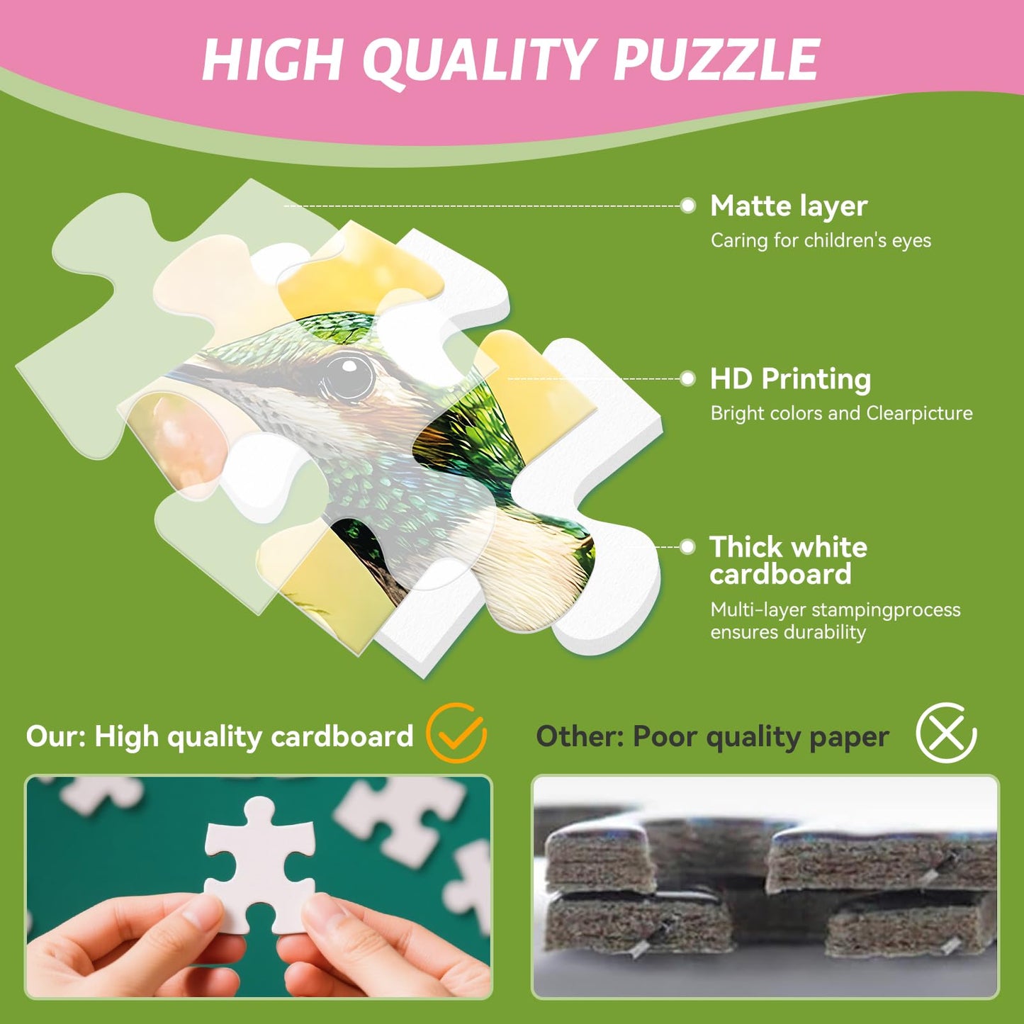 ZSYCZAO 300-Piece Jigsaw Puzzle for Adults – Spring Flower Hummingbird