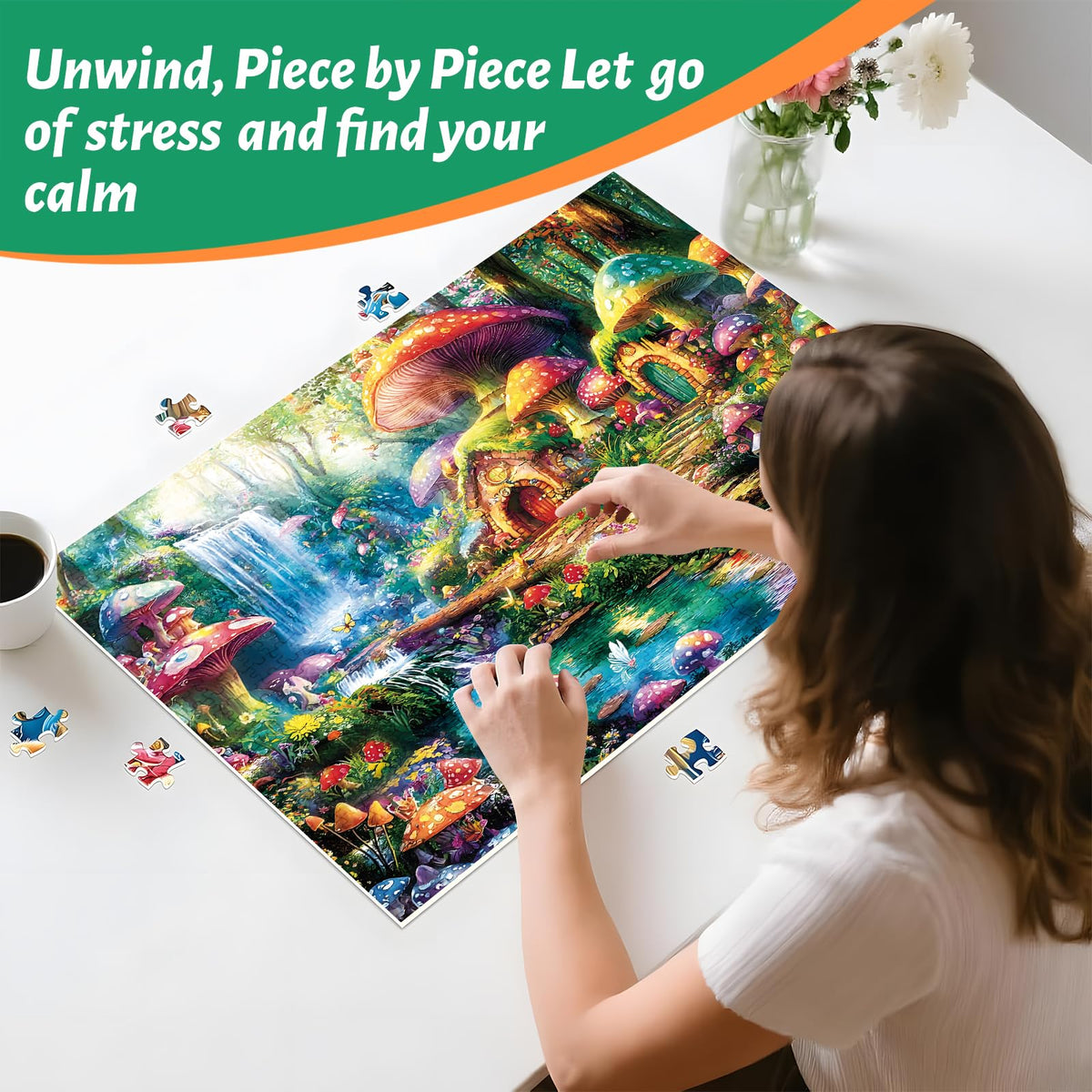 ZSYCZAO 300 Piece Puzzles for Adults – Mushroom Forest Jigsaw Puzzle for All Ages | 20.5 x 15 in