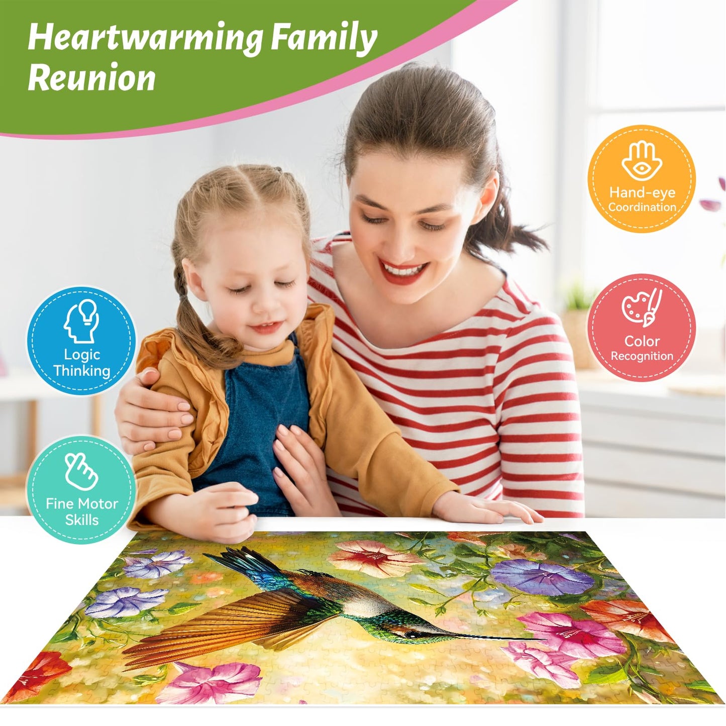 ZSYCZAO 300-Piece Jigsaw Puzzle for Adults – Spring Flower Hummingbird