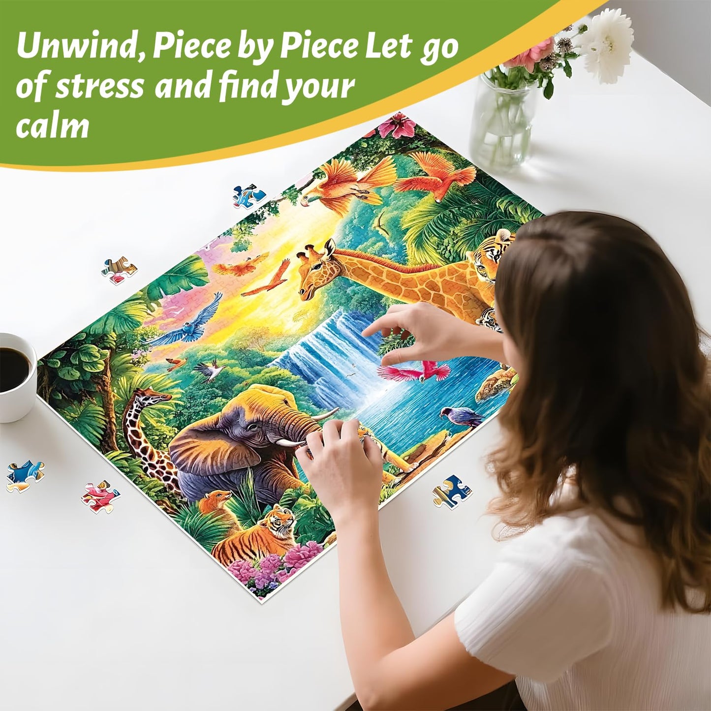 ZSYCZAO 500 Piece Rainforest Animals Puzzle for Adults – Recycled Cardboard, Wall Art & Gift