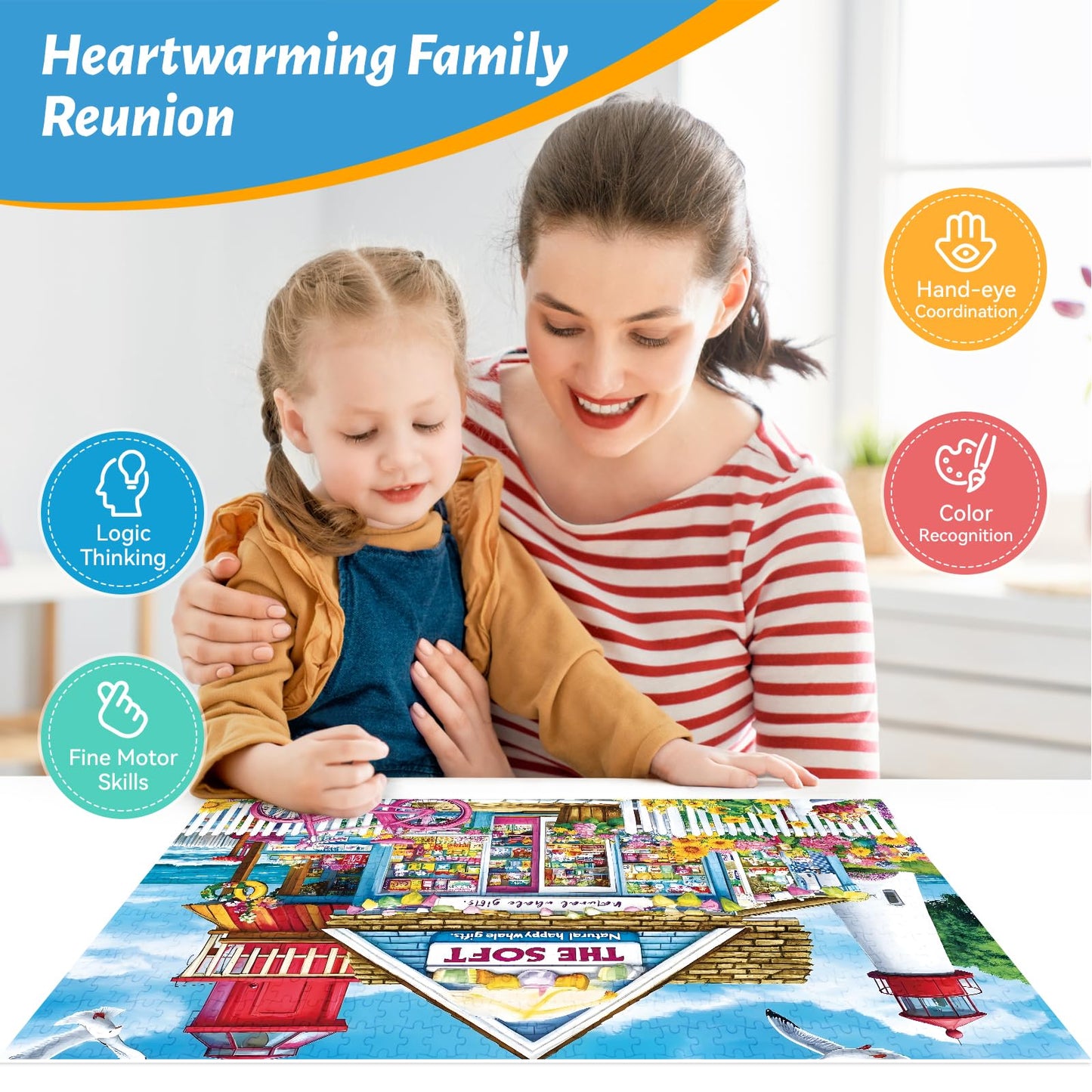 ZSYCZAO 500 Piece Puzzle for Adults – Coastal Flowers & Ocean View