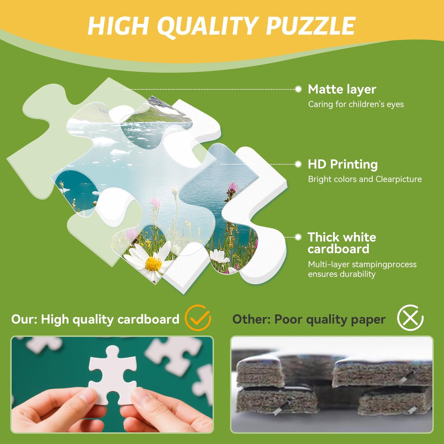 ZSYCZAO 500 Piece Puzzle for Adults – Spring Ice Flower Jigsaw Puzzle (20.5 x 15 in) | Relaxing Nature Puzzle