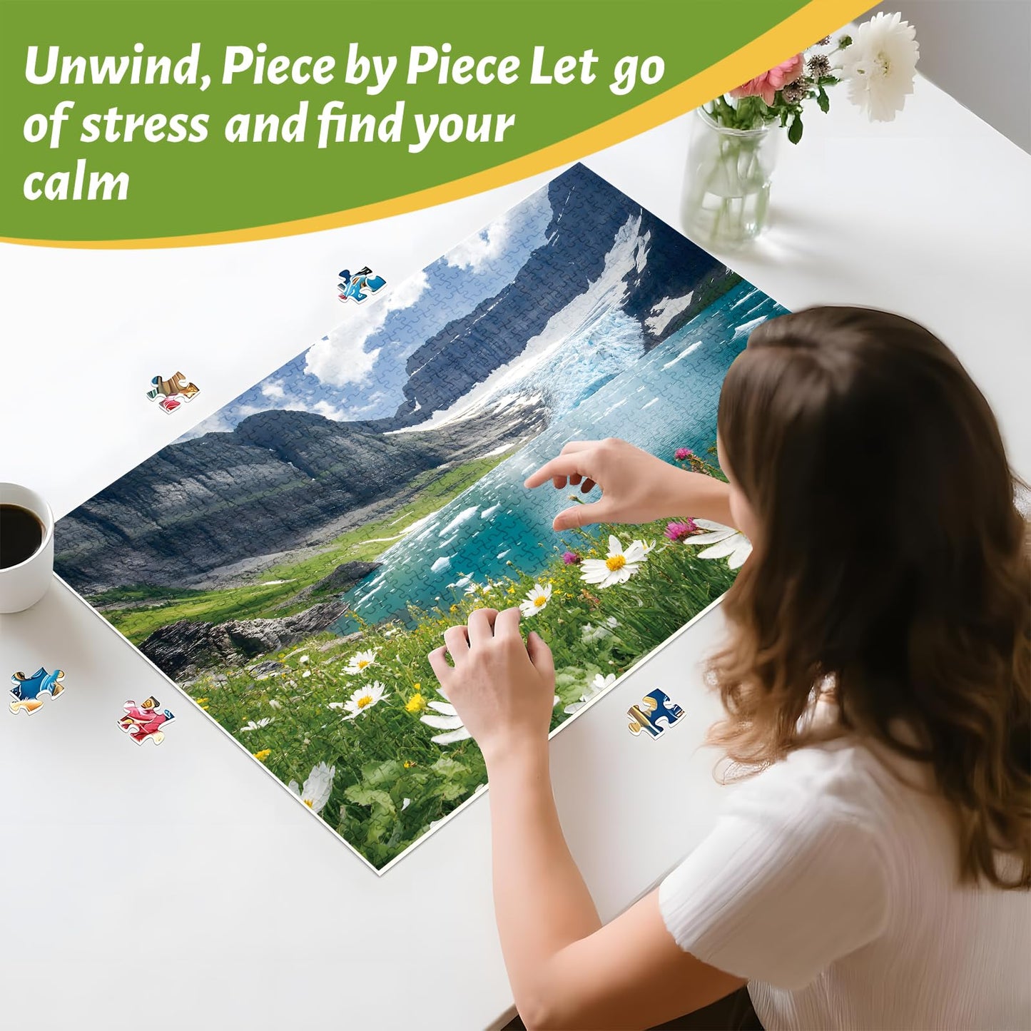 ZSYCZAO 500 Piece Puzzle for Adults – Spring Ice Flower Jigsaw Puzzle (20.5 x 15 in) | Relaxing Nature Puzzle