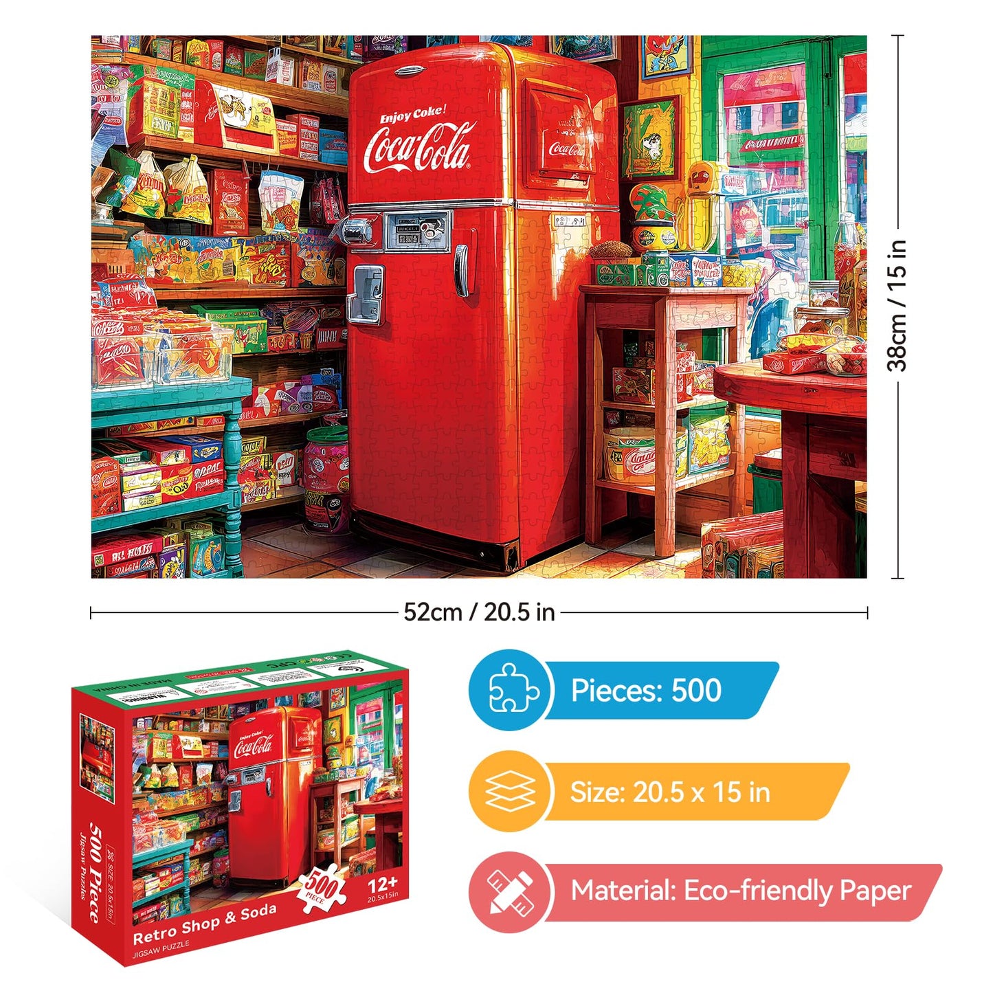 ZSYCZAO 500 Pieces Puzzle for Adults – Vintage Grocery Store Jigsaw, 20.5 x 15 in