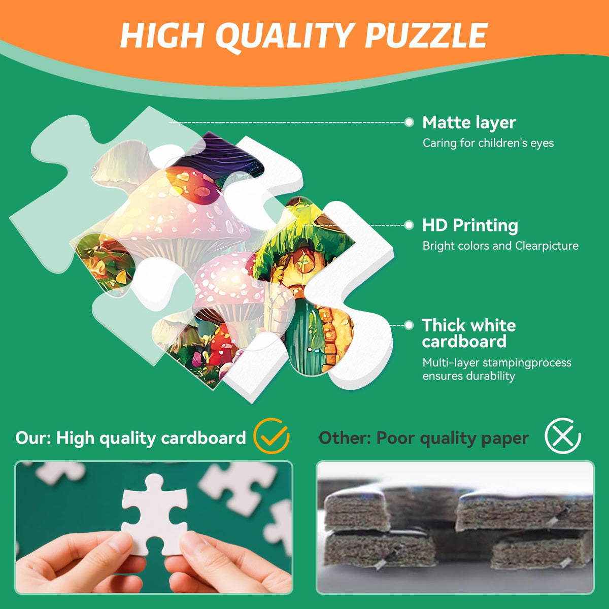 ZSYCZAO 300 Piece Puzzles for Adults – Mushroom Forest Jigsaw Puzzle for All Ages | 20.5 x 15 in