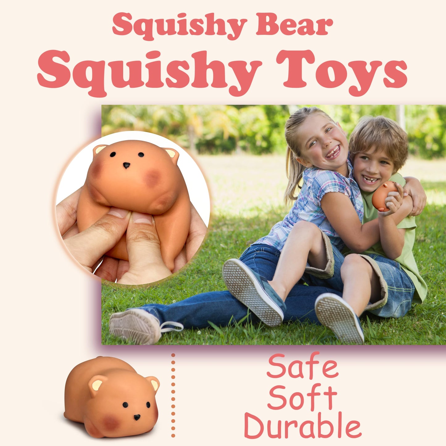 ZTATU Brown Bear Stress Ball – Squishy Fidget Toy for Adults & Kids